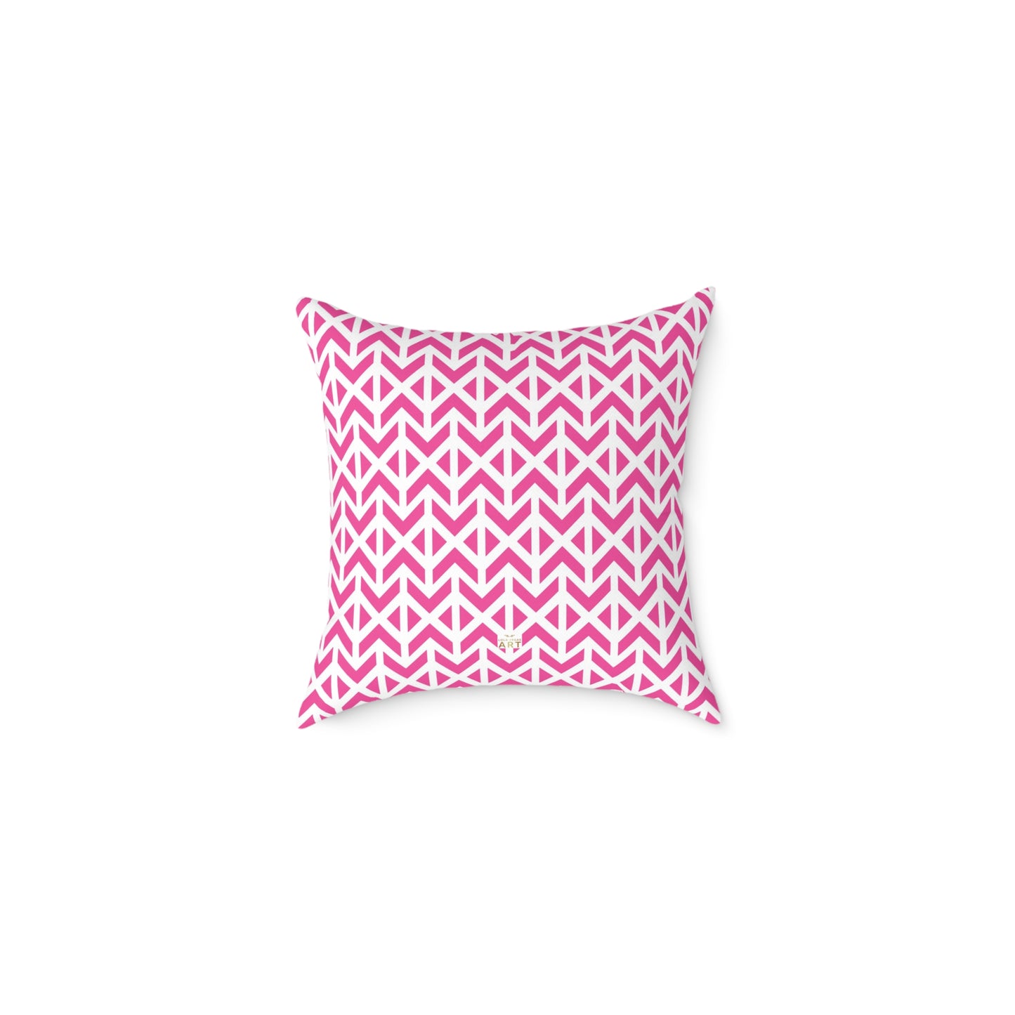 Pink White Chevron Pattern Square Pillow | Geometric Throw Cushion