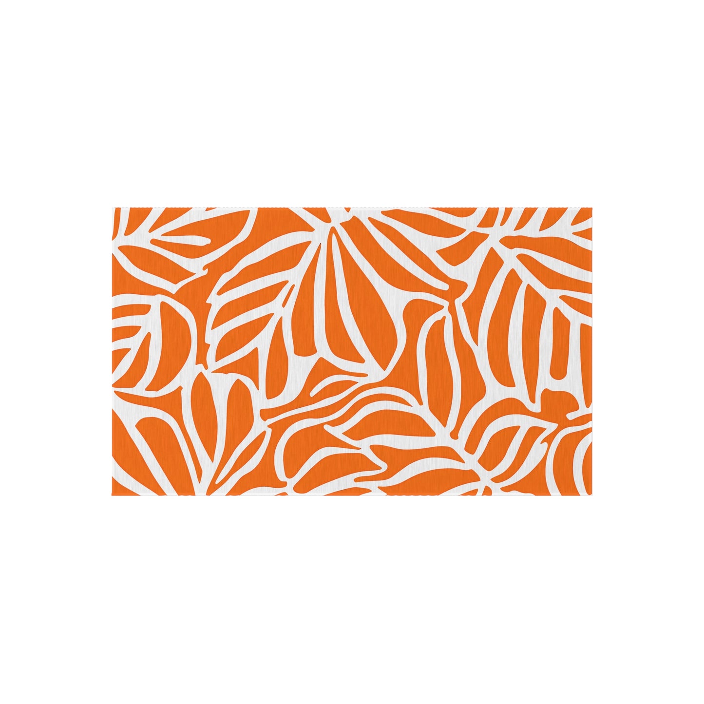 Tropical Leaf Pattern Outdoor/Indoor Rug | Orange White