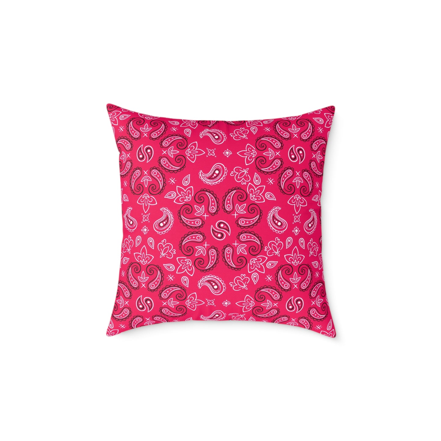 Red-Rose Paisley Pattern Pillow | Square Throw Pillow