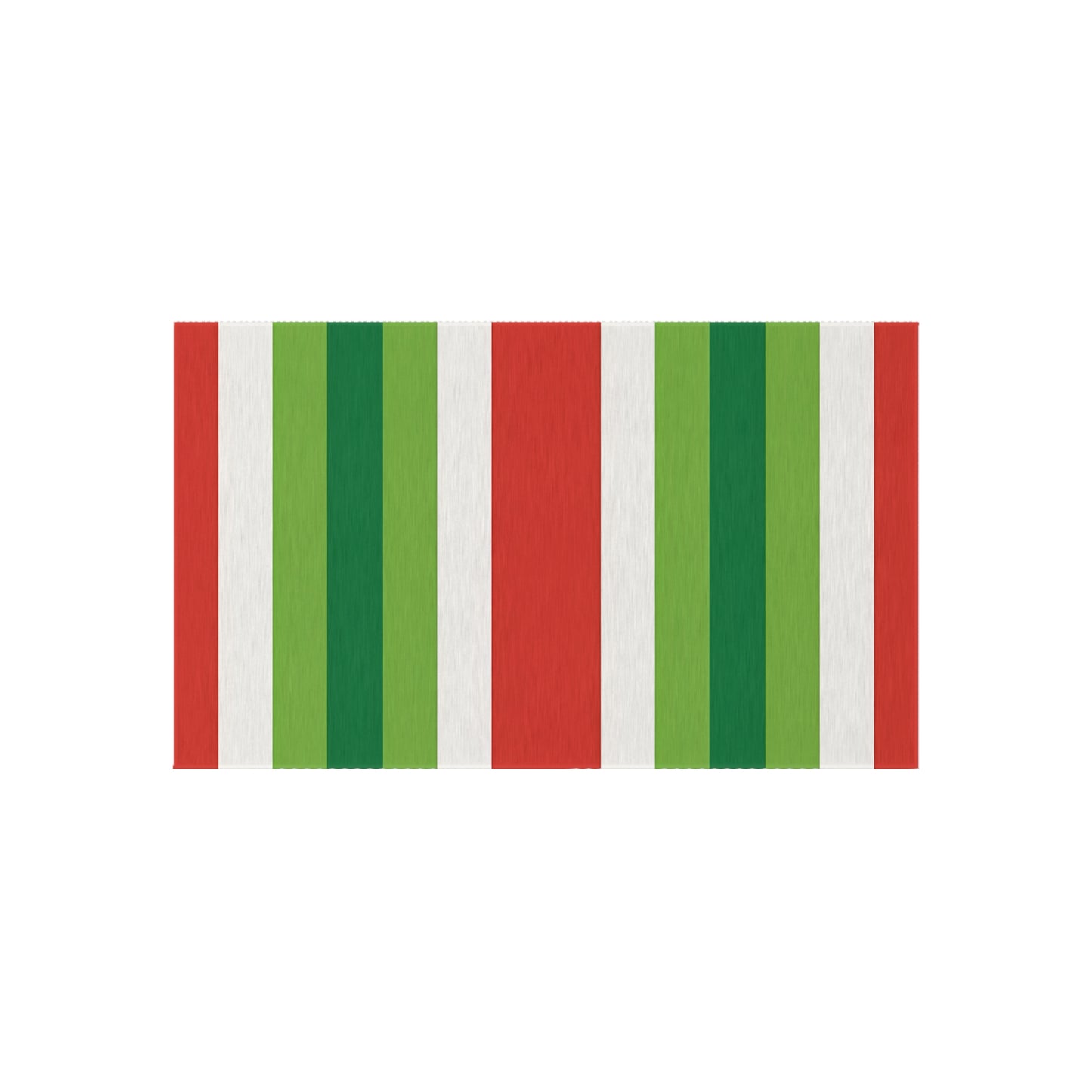 Red White Green Stripe Outdoor Rug | Patio Deck Mat