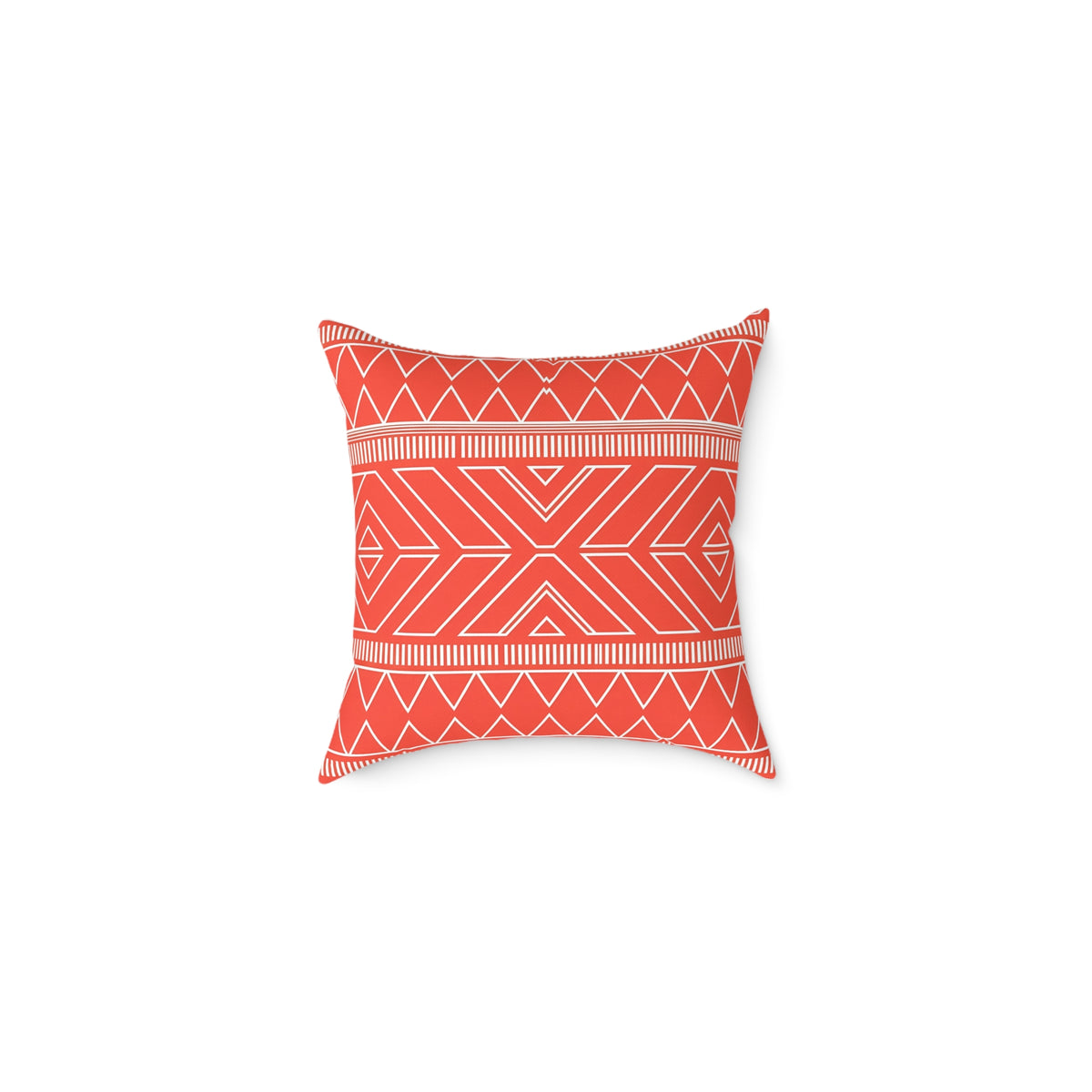 Tribal Geo Pattern Square Pillow | Orange Aztec Throw Pillow