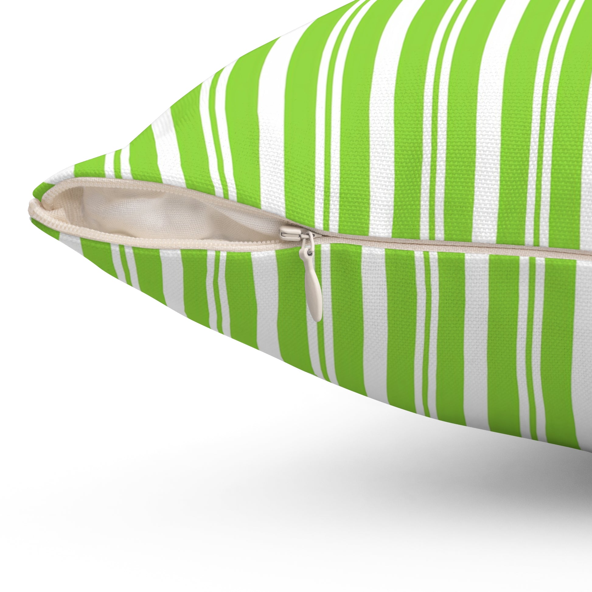 Vibrant Green Striped Pillow | Modern Home Decor, Couch Cushion, Decorative Throw Pillow, Gift for Nature Lovers, Spring Accent - LOLA VEGAS ART