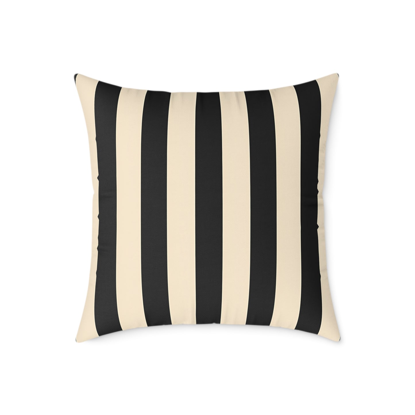 Black and Cream Vertical Stripe Square Pillow | Canvas Throw Pillow