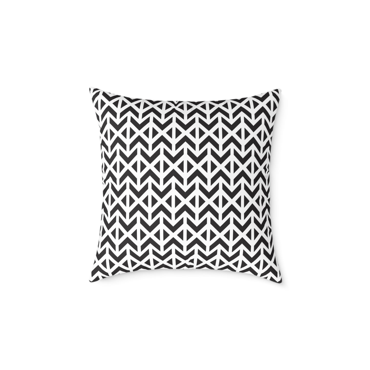 Geometric Chevron Pattern Square Pillow | Black White Modern Throw Pillow