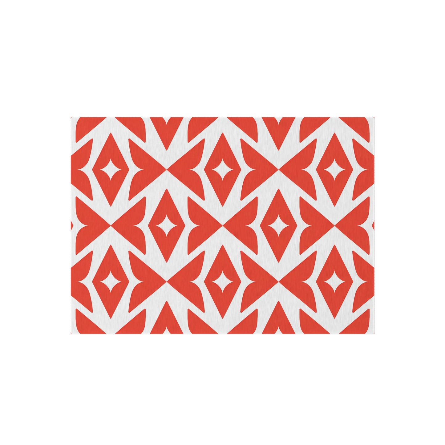 Retro Diamond Geo Outdoor/Indoor Rug | Dark Orange White Patio Mat