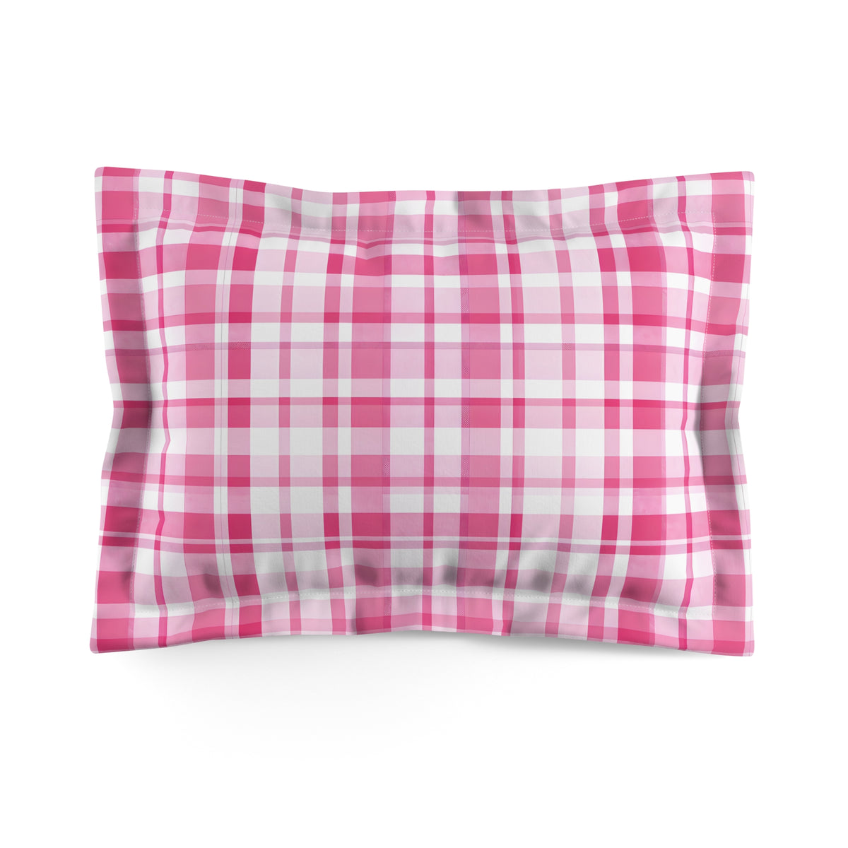 Pink Plaid Pillow Sham | Pink Checkered Pillowcase