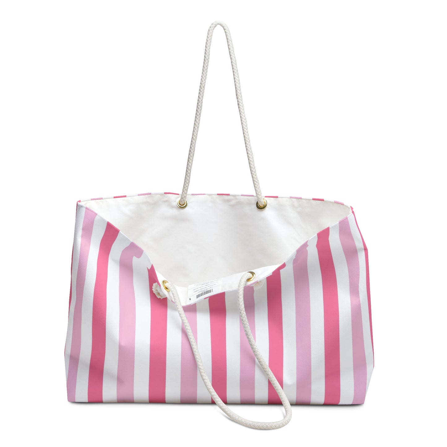Cheerful Pink Striped Weekender Bag - Stylish Tote for Travel, Beach, Vacation, Gym, Shopping, Feminine Bag, Teen Girl Accessory
