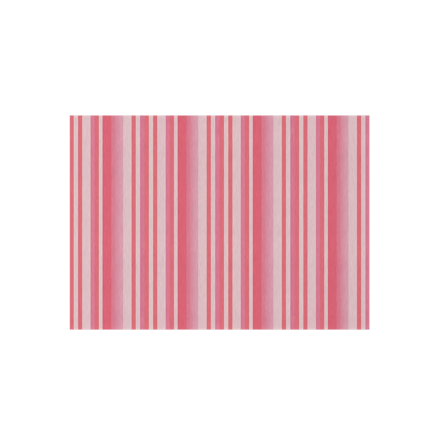 Medium Pink Light Pink Stripe Pattern Outdoor/Indoor Rug | Patio Mat, Water-Resistant Deck Rug