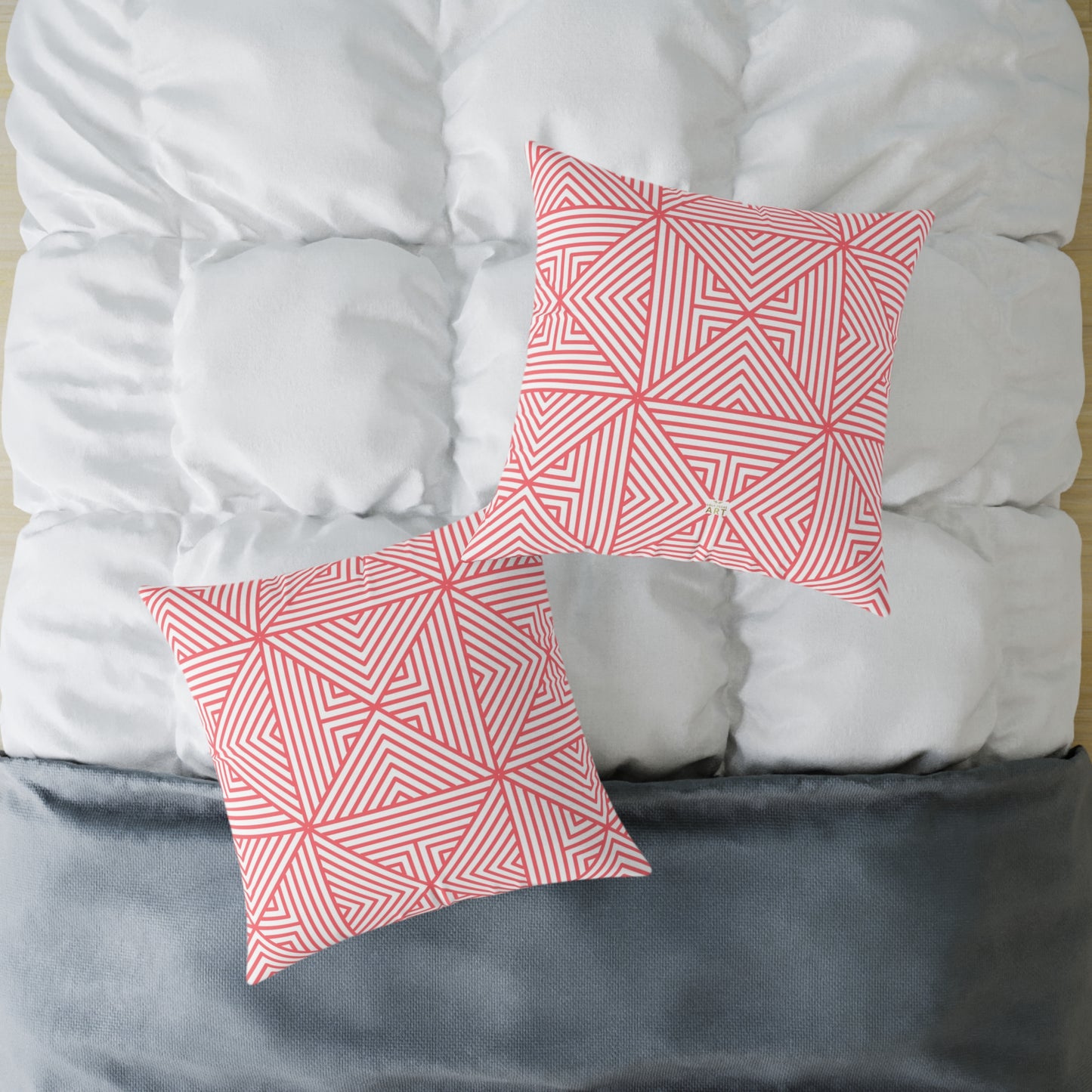 Geometric Coral Maze Pattern Pillow | Square Throw Pillow, Modern Home Decor, Accent Cushion, Stylish Gift, Couch Pillow, Boho Pillow