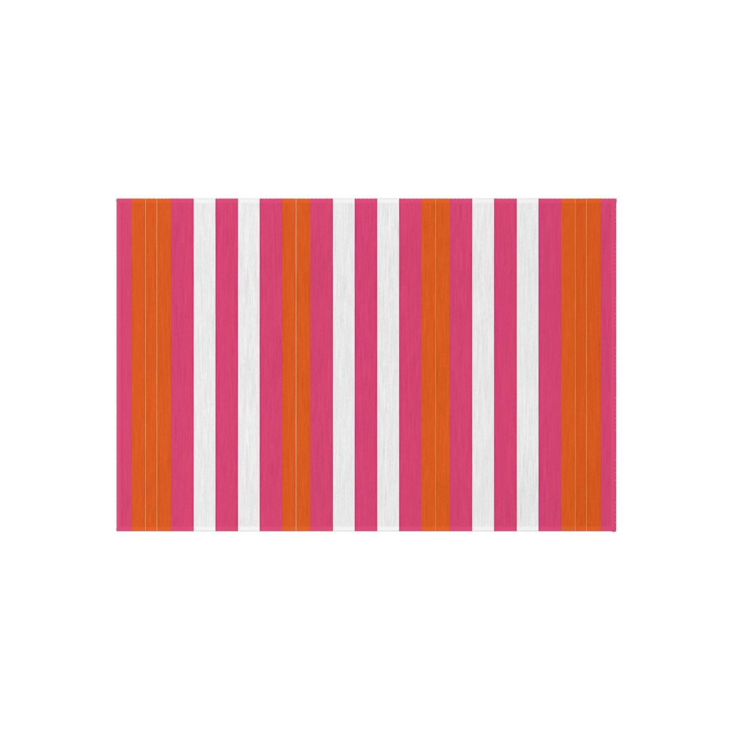 Bright Pink Orange Stripe Outdoor/Indoor Rug | Patio Mat, Weatherproof