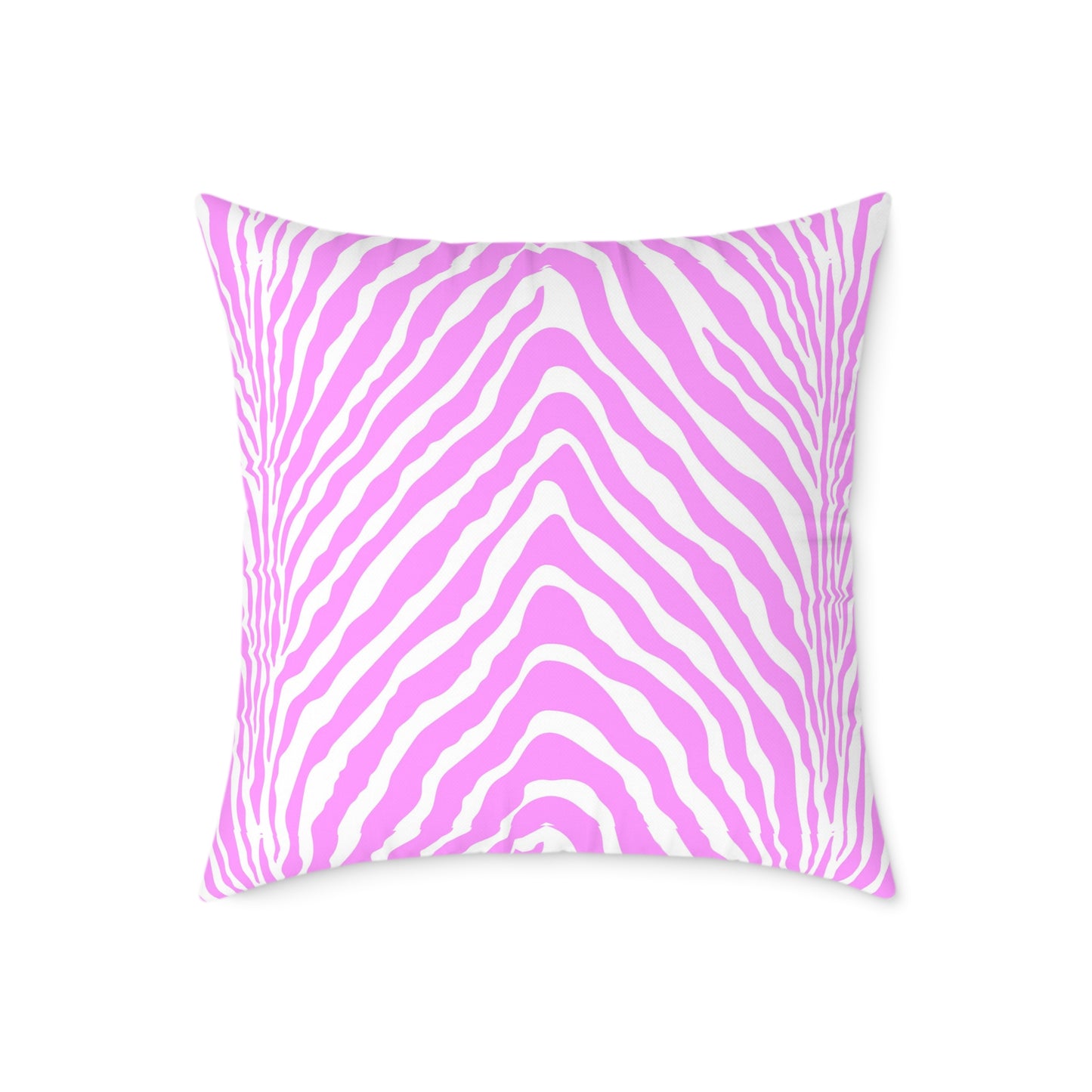 Pink White Zebra Stripe Square Pillow | Animal Print Home Decor