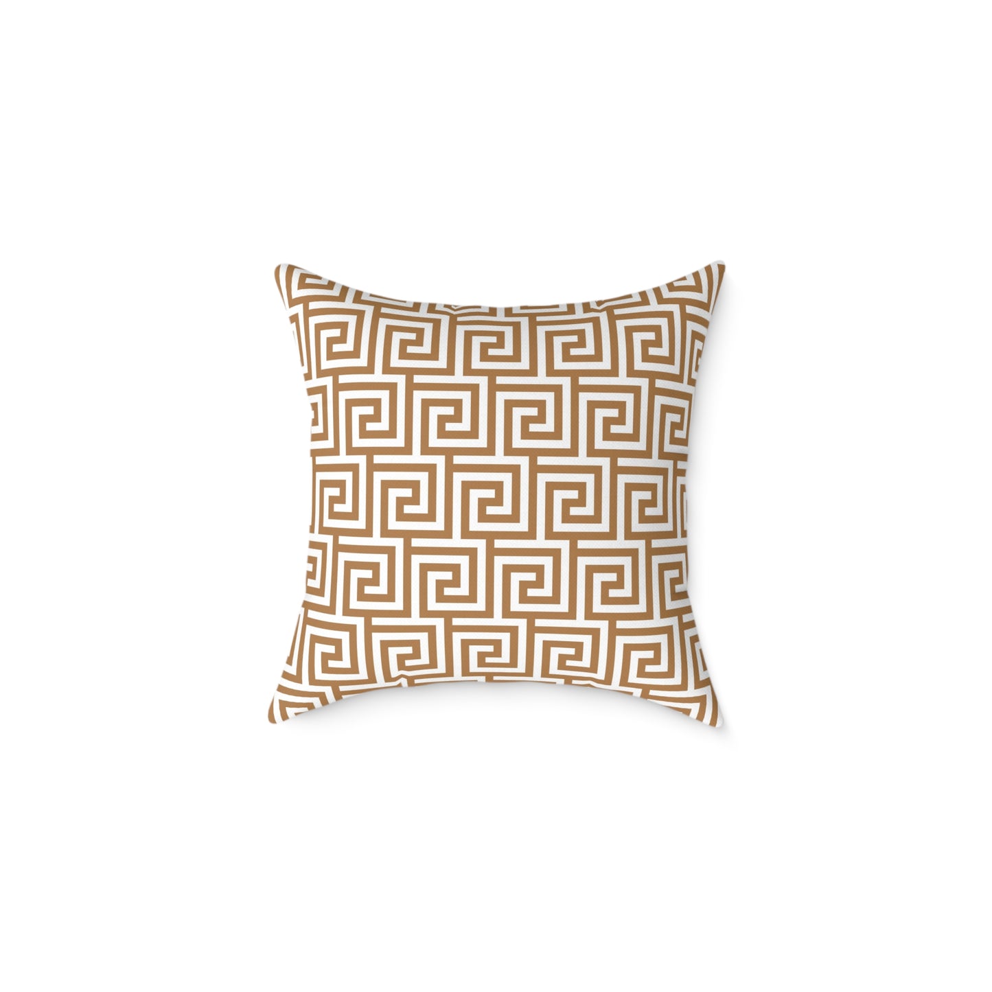 Greek Key Pattern Square Poly Canvas Pillow, Geometric Decorative Throw Pillow