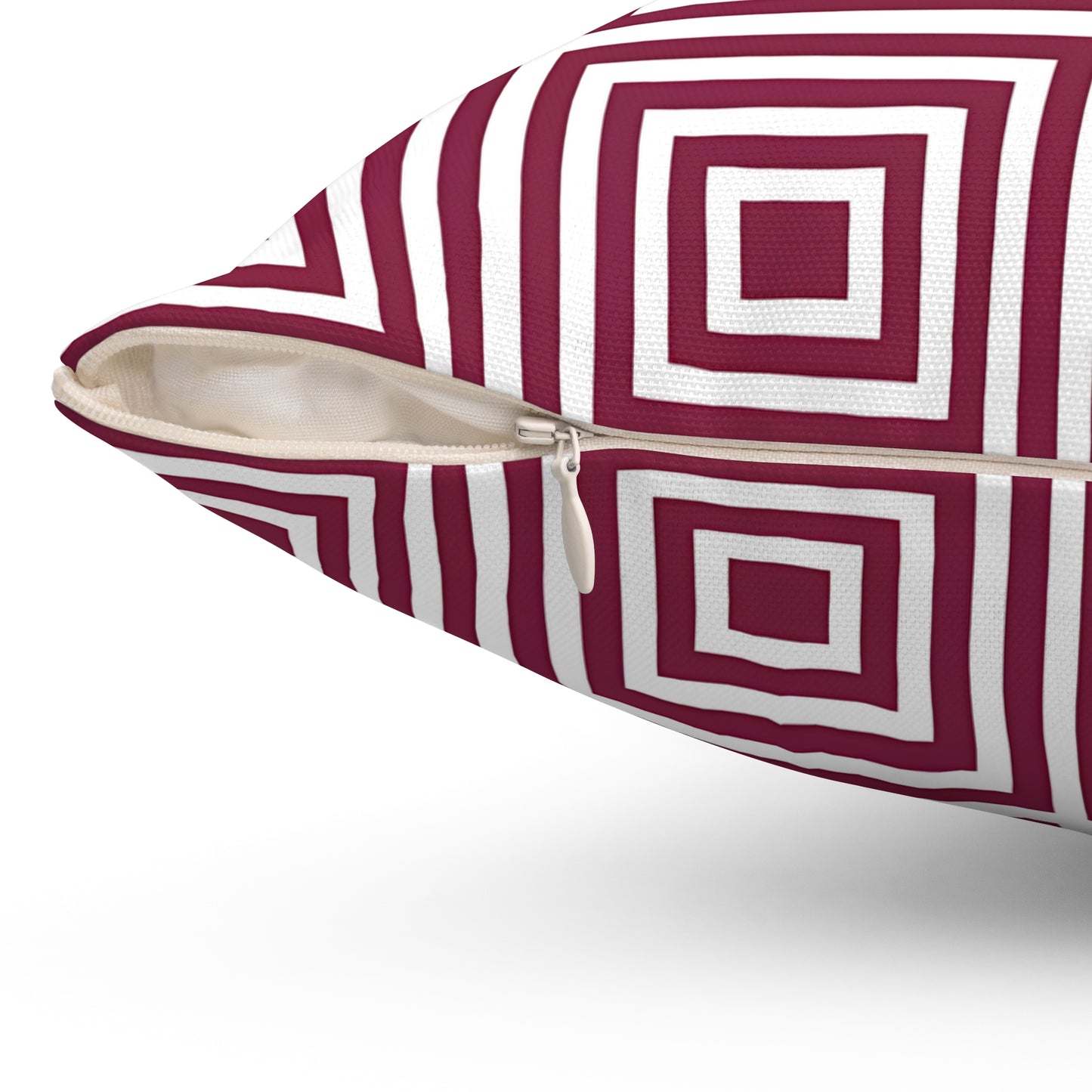 Burgundy Stylish Geometric Square Pillow | Modern Decor, Home Cushion, Living Room Accent, Gift for Her, Boho Pillows