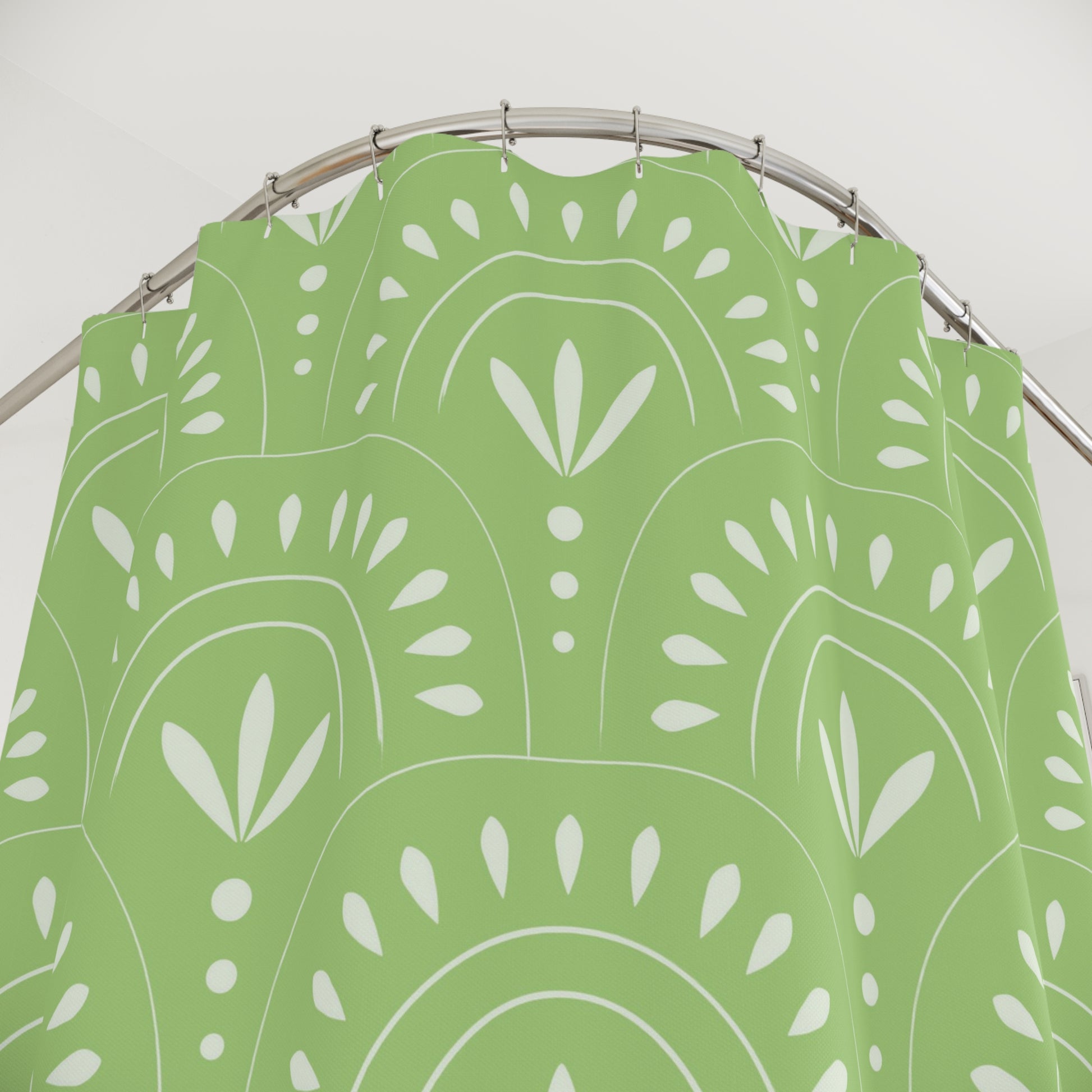 Botanical Shower Curtain, Boho Bathroom Decor, Nature-Inspired Home Accent, Green Leaf Design, Eco-Friendly Gift Idea, Modern Decoration - LOLA VEGAS ART