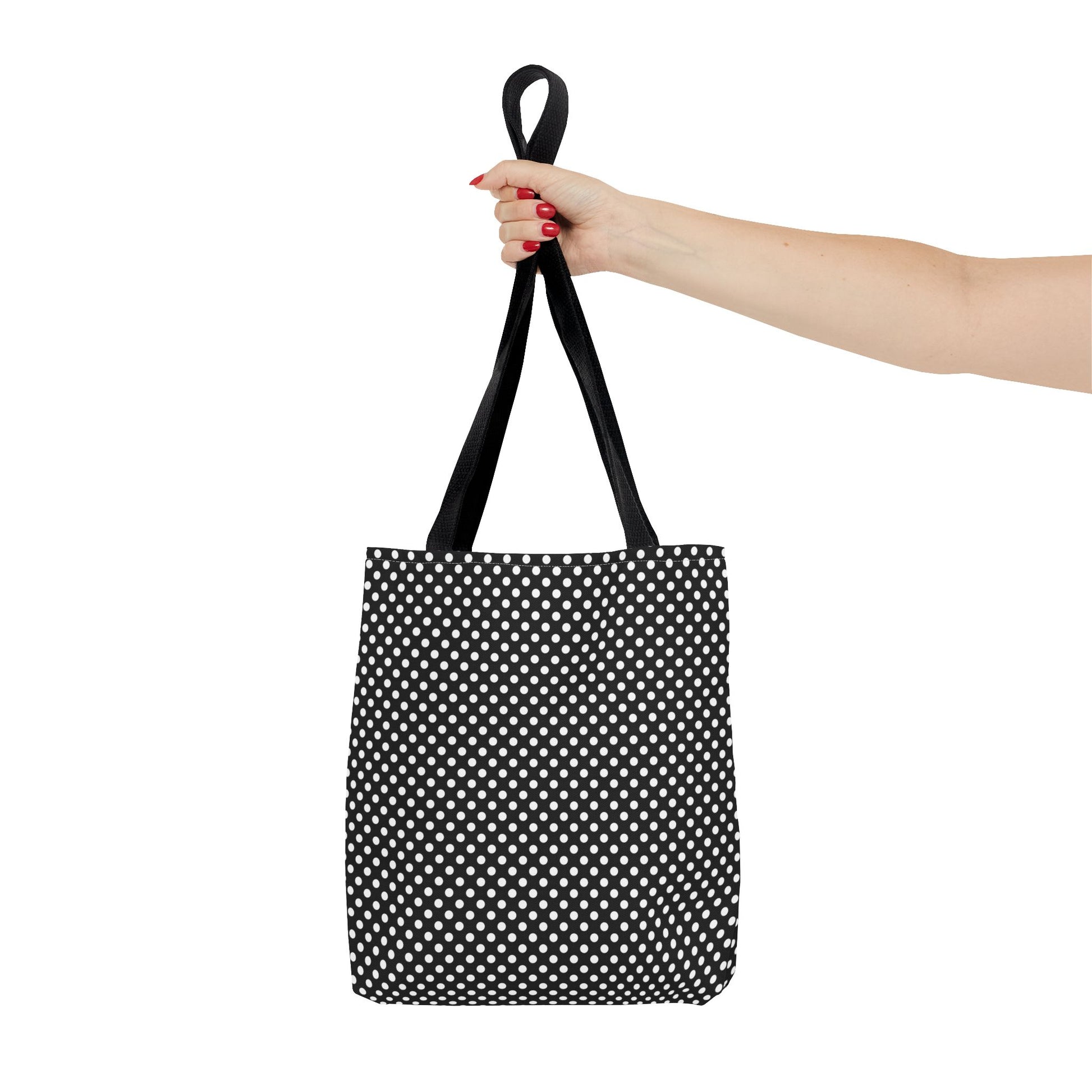 Classic Black and White Polka Dot Tote Bag - Versatile Canvas Bag for Shopping, Beach, Gym, Travel, Everyday Use, Eco-Friendly Bag - LOLA VEGAS ART