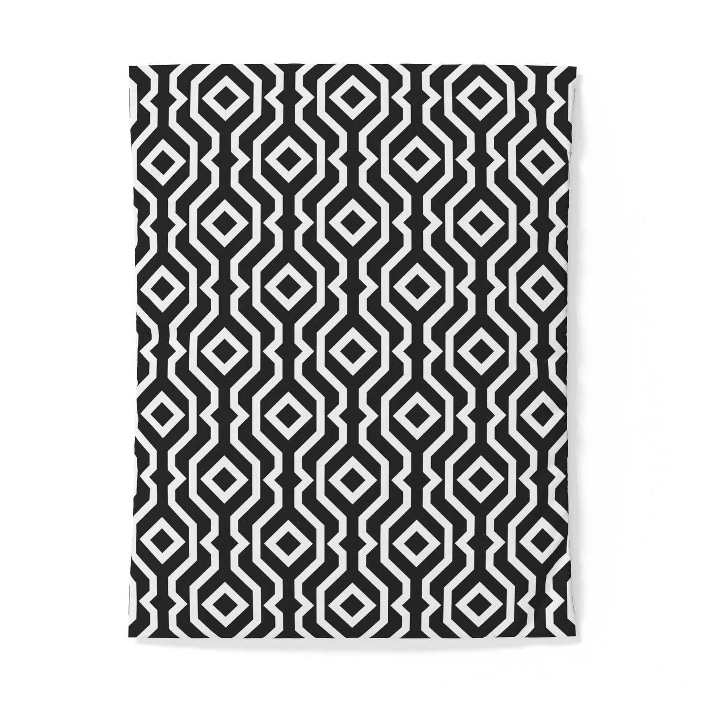 Geometric Hexagon Pattern Cotton Duvet Cover | Black White Modern Bedding