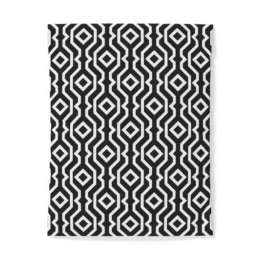 Geometric Hexagon Pattern Cotton Duvet Cover | Black White Modern Bedding