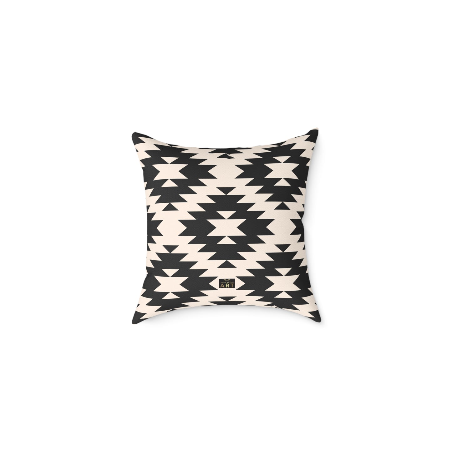 Southwestern Aztec Pattern Pillow | Black and Cream Geometric Throw