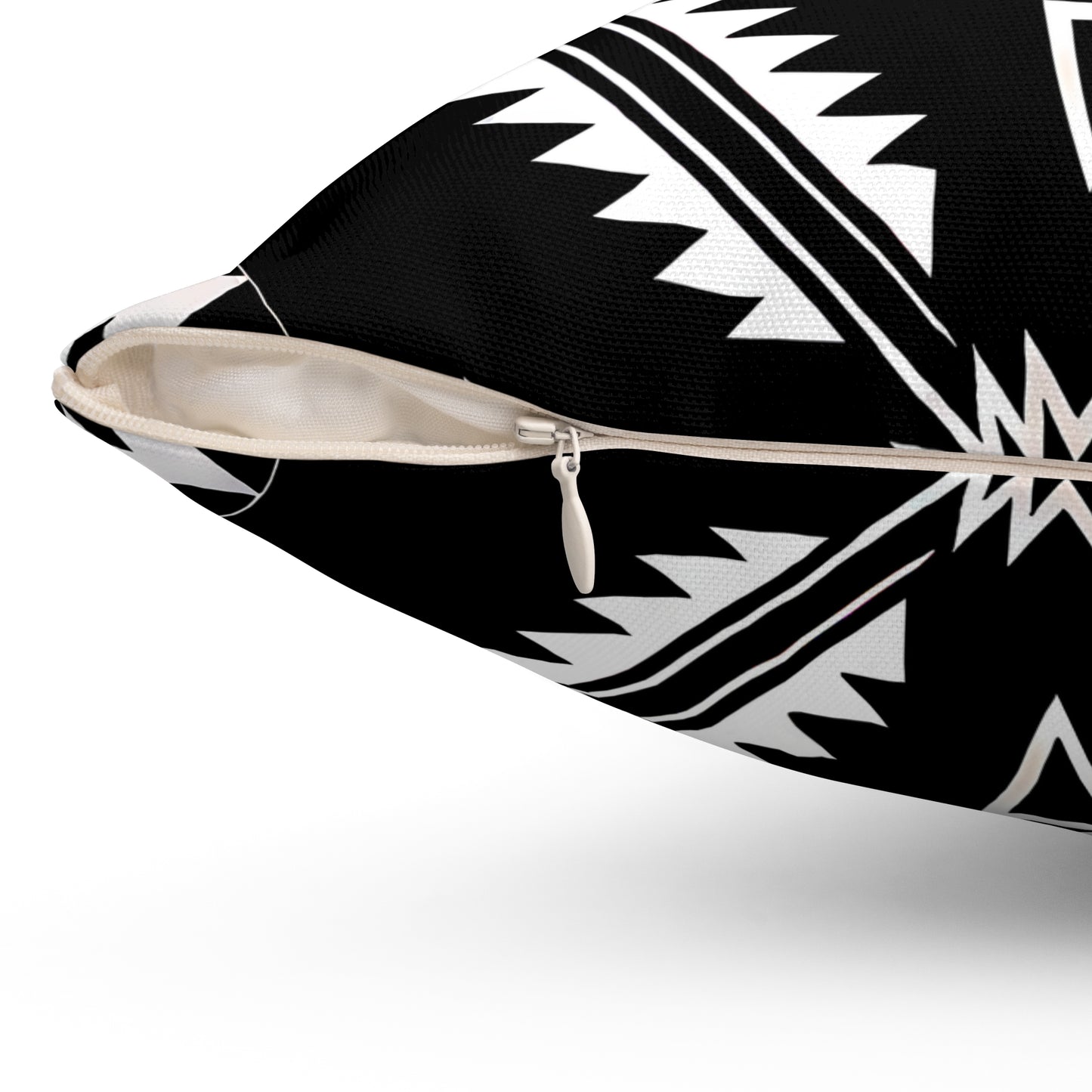 Black and White Bohemian Decorative Pillow, Tribal Pattern Accent Cushion, Modern Home Decor, Cozy Living Room Accessory, Unique Gift Idea