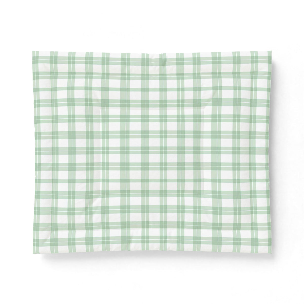 Green White Plaid Cotton Comforter | Pastel Check Bedding