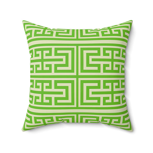 Geometric Green Throw Pillow, Modern Home Decor, Sofa Cushion, Accent Pillow, Gift for Housewarming, Stylish Decorative Pillow