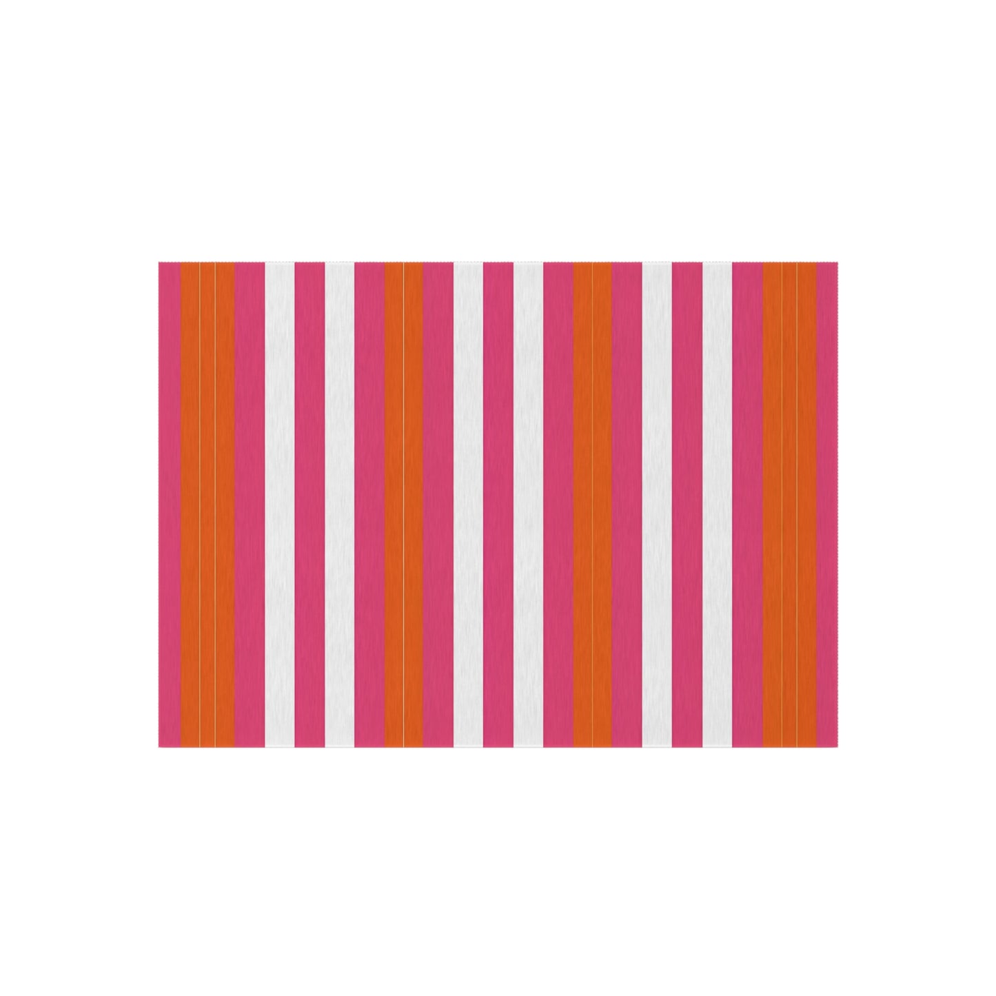 Bright Pink Orange Stripe Outdoor/Indoor Rug | Patio Mat, Weatherproof