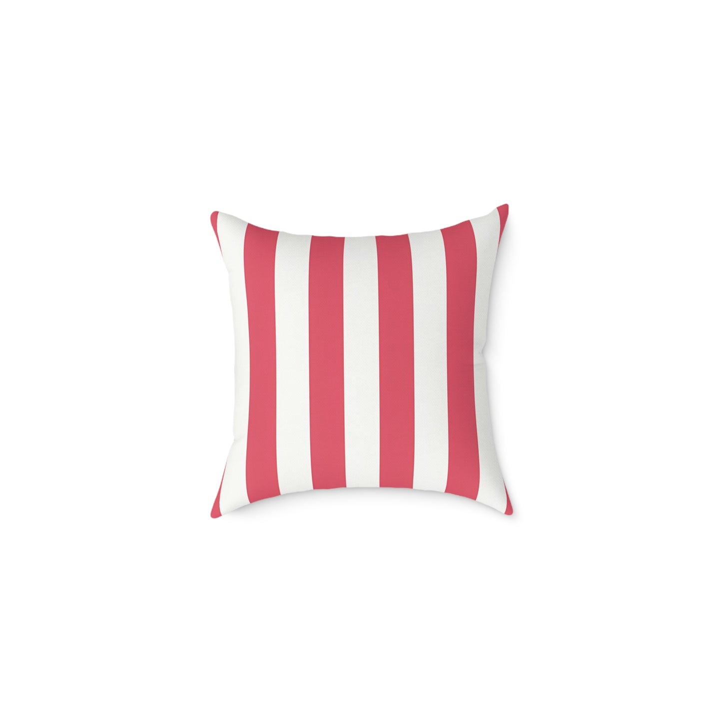 Red and White Vertical Stripes Pillow | Nautical Coastal Decorative Cushion