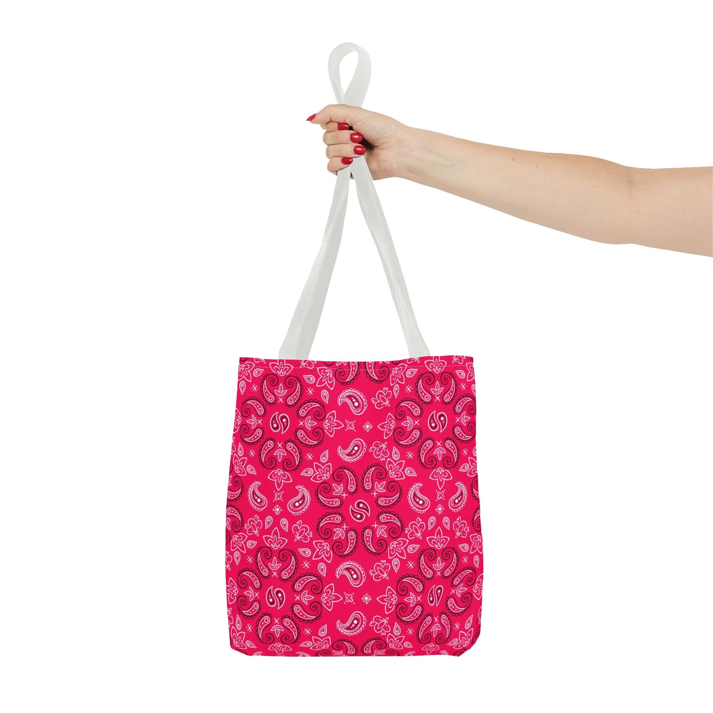 Rose-Red Paisley Pattern Tote Bag | All-Over Print