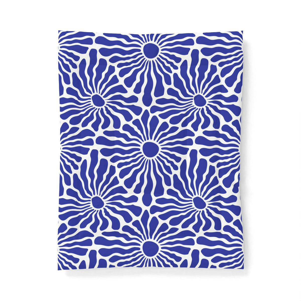 Blue Floral Burst Comforter | Duvet Cover, Navy Sunflower Pattern