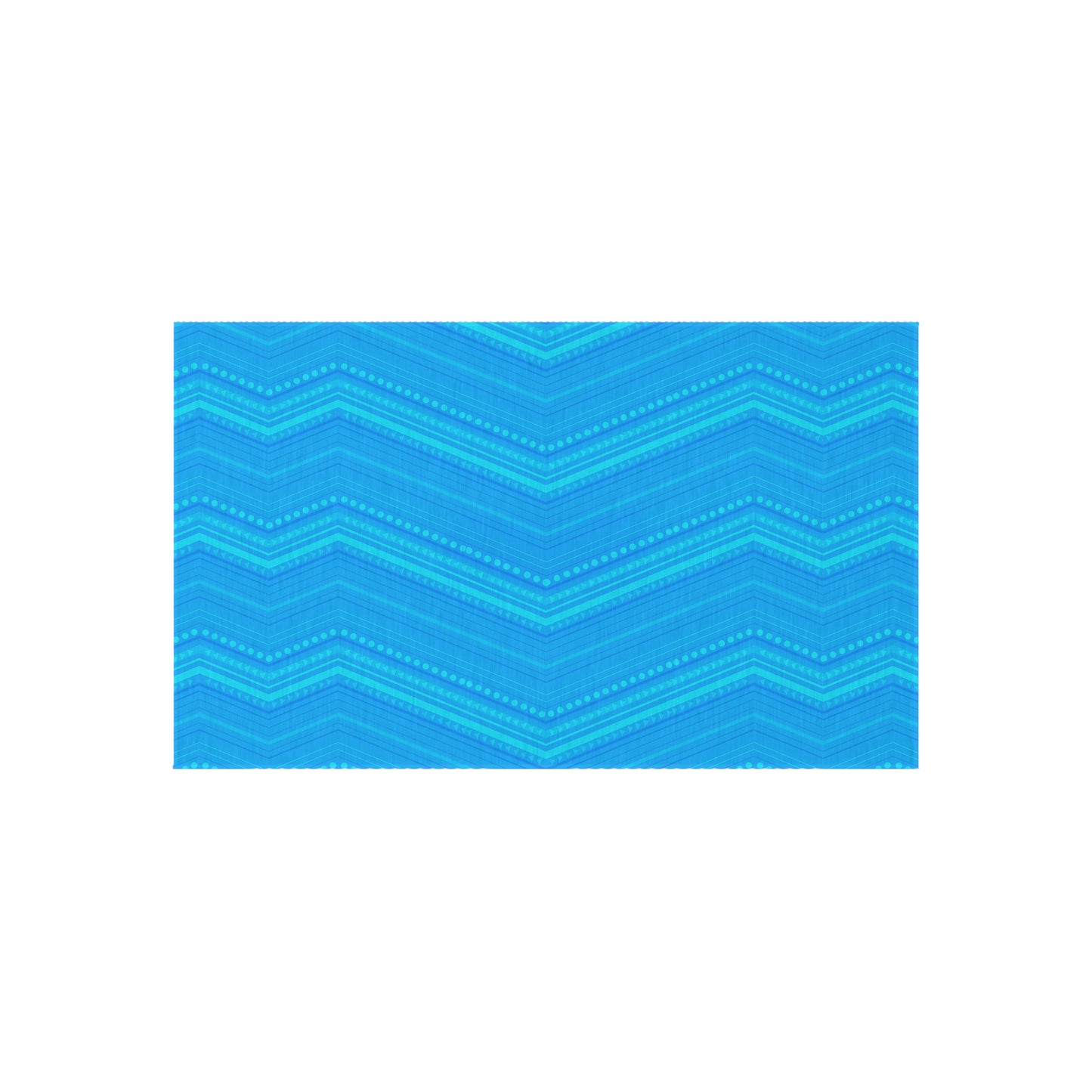 Blue Chevron Pattern Outdoor/Indoor Rug | Weatherproof Patio Mat