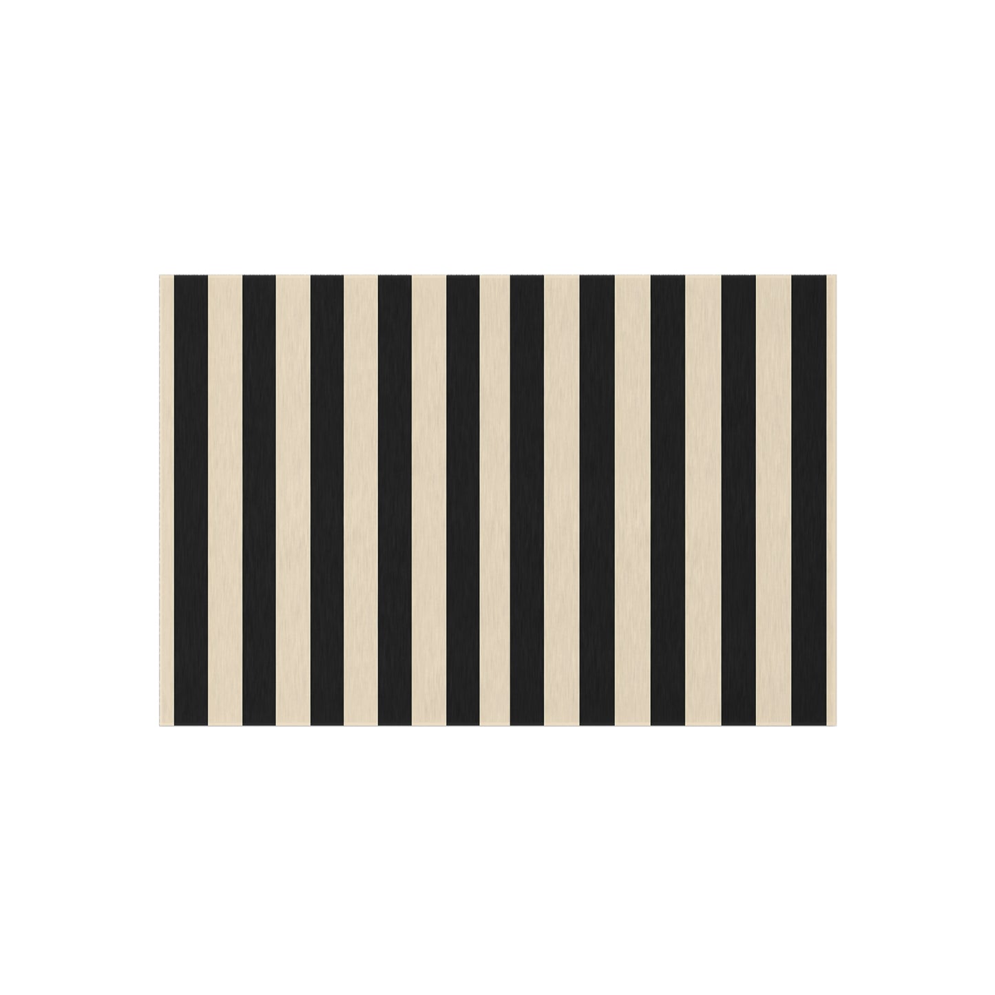 Black and Natural Striped Outdoor/Indoor Rug | Patio Floor Mat