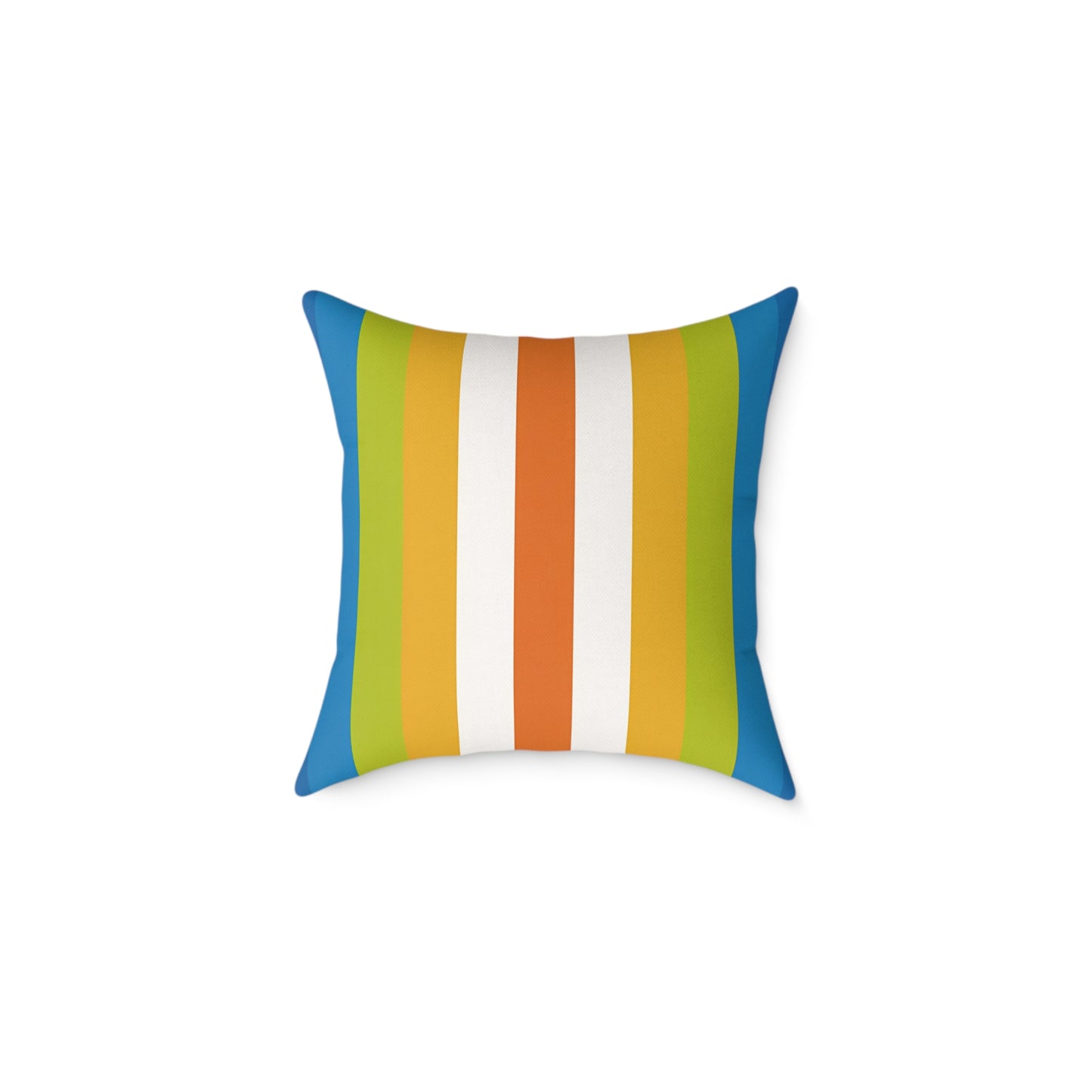 Retro Rainbow Stripes Pillow | Square Poly Canvas Pillow