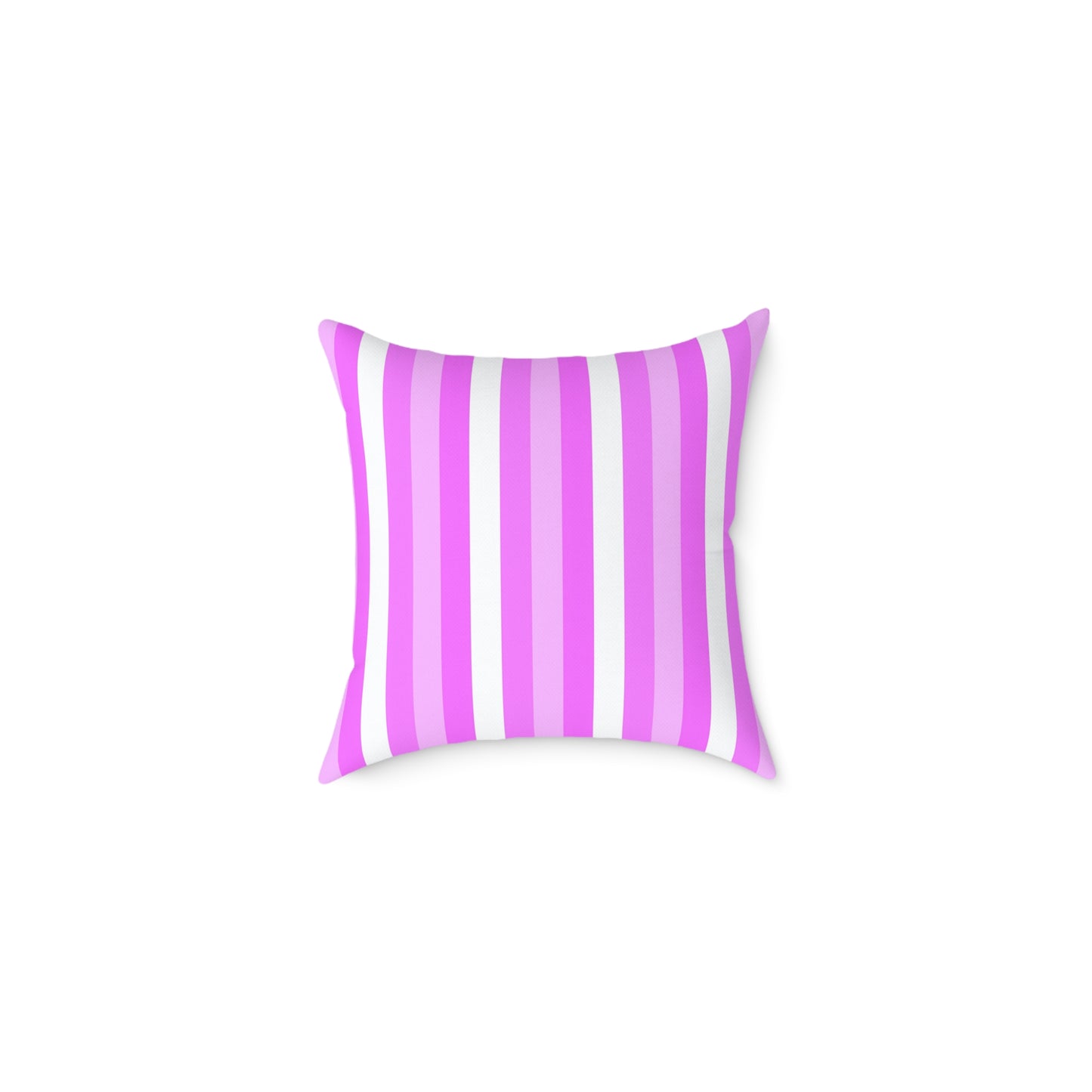 Pink White Stripe Pattern Square Pillow | Poly Canvas Pillow