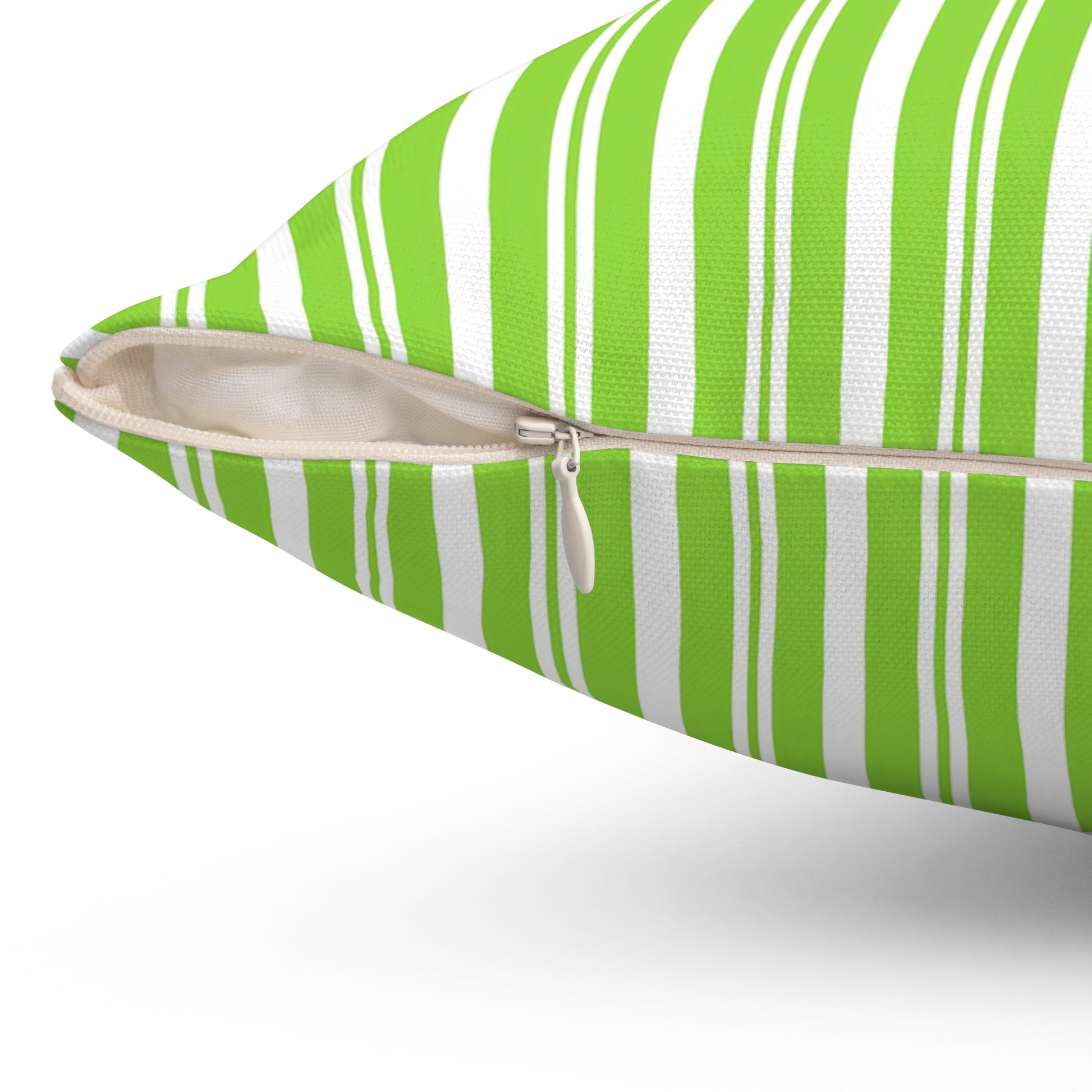 Vibrant Green Striped Pillow | Modern Home Decor, Couch Cushion, Decorative Throw Pillow, Gift for Nature Lovers, Spring Accent - LOLA VEGAS ART