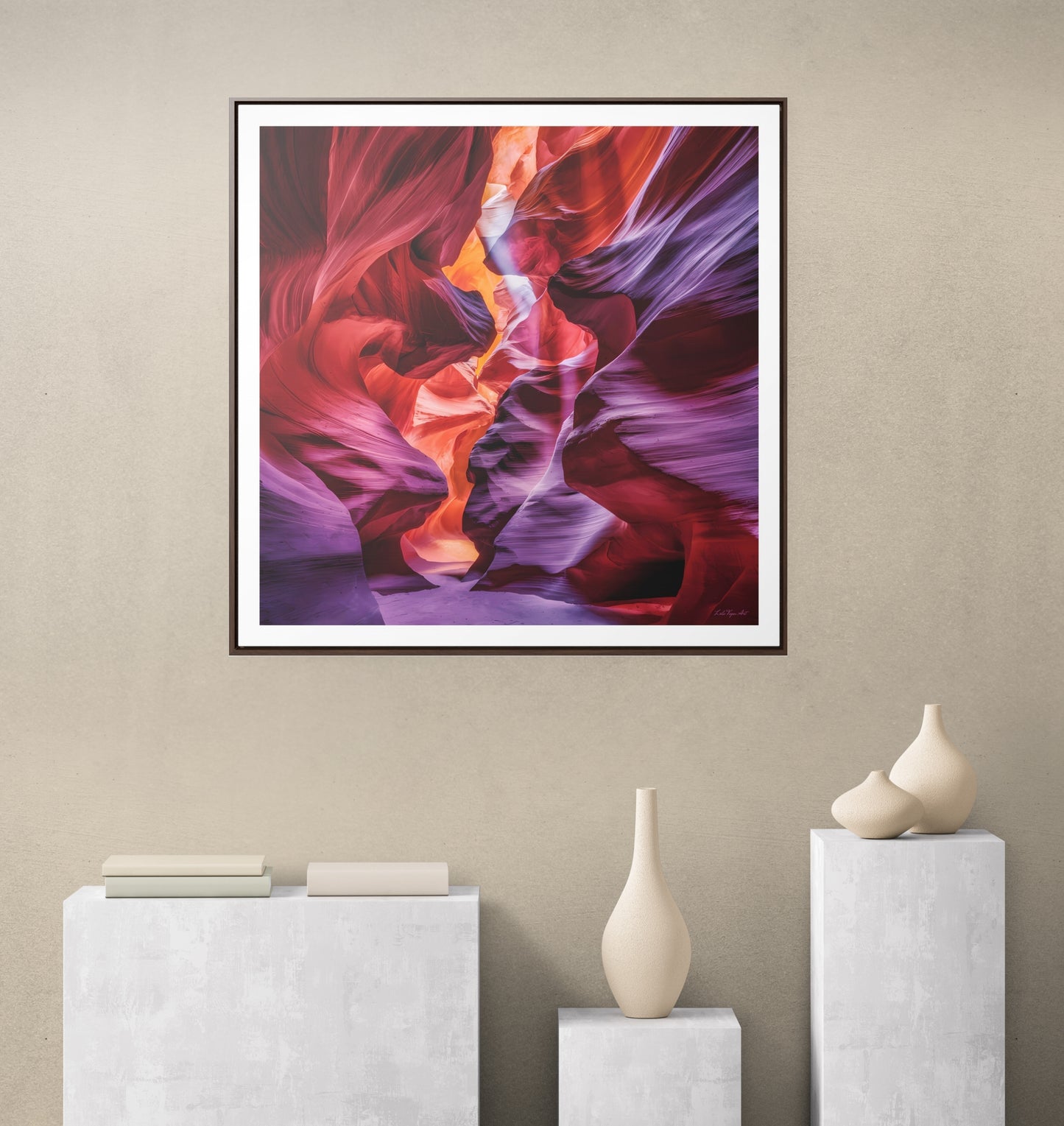 Antelope Canyon Square Frame Canvas, Southwest Navajo Wall Art, Arizona Desert Photography Decor, Gallery Canvas Wraps, Home Office Decor,