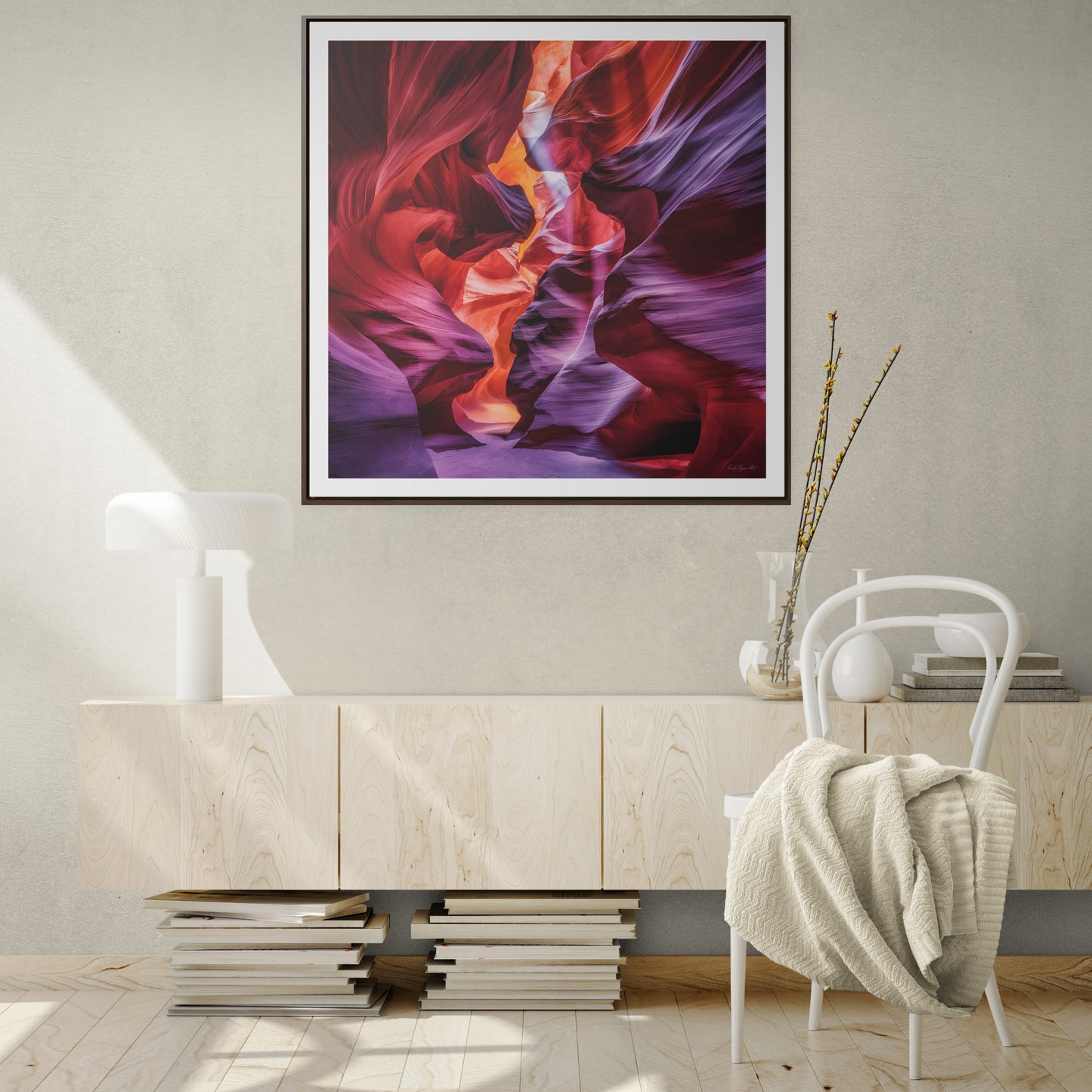 Antelope Canyon Square Frame Canvas, Southwest Navajo Wall Art, Arizona Desert Photography Decor, Gallery Canvas Wraps, Home Office Decor,