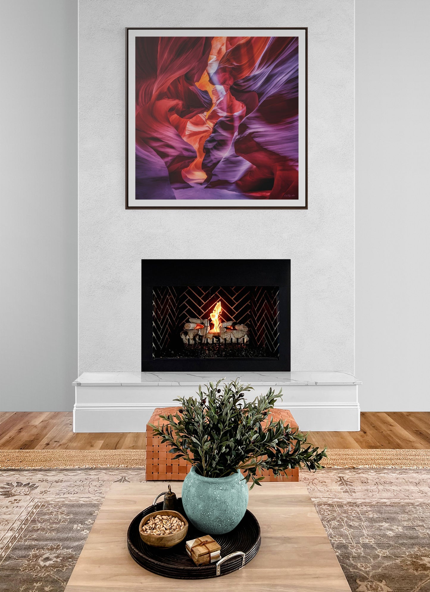 Antelope Canyon Square Frame Canvas, Southwest Navajo Wall Art, Arizona Desert Photography Decor, Gallery Canvas Wraps, Home Office Decor,