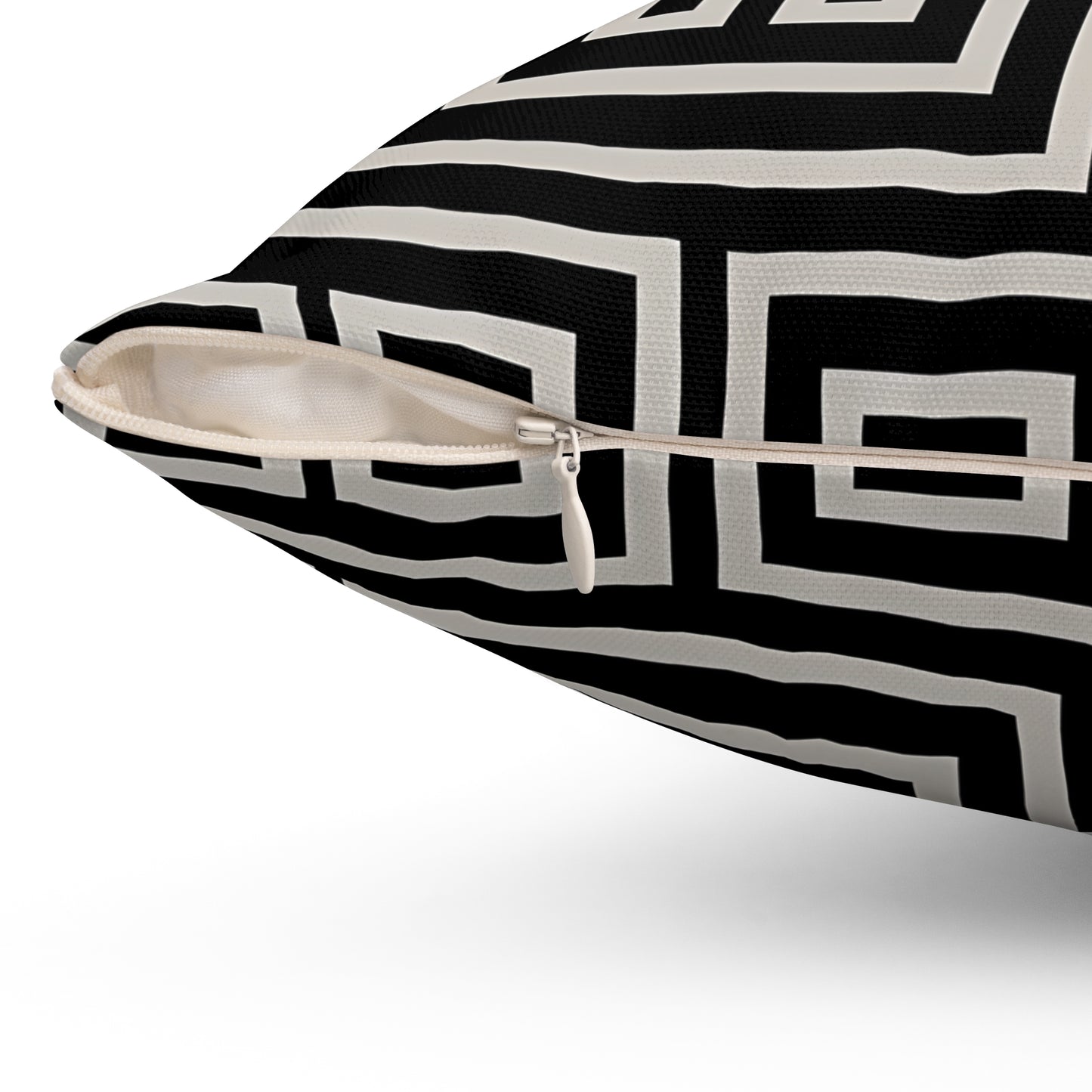 Chic Black Geometric Square Pillow, Modern Home Decor, Accent Cushion, Stylish Throw Pillow, Living Room Decor, Gifts for Him or Her