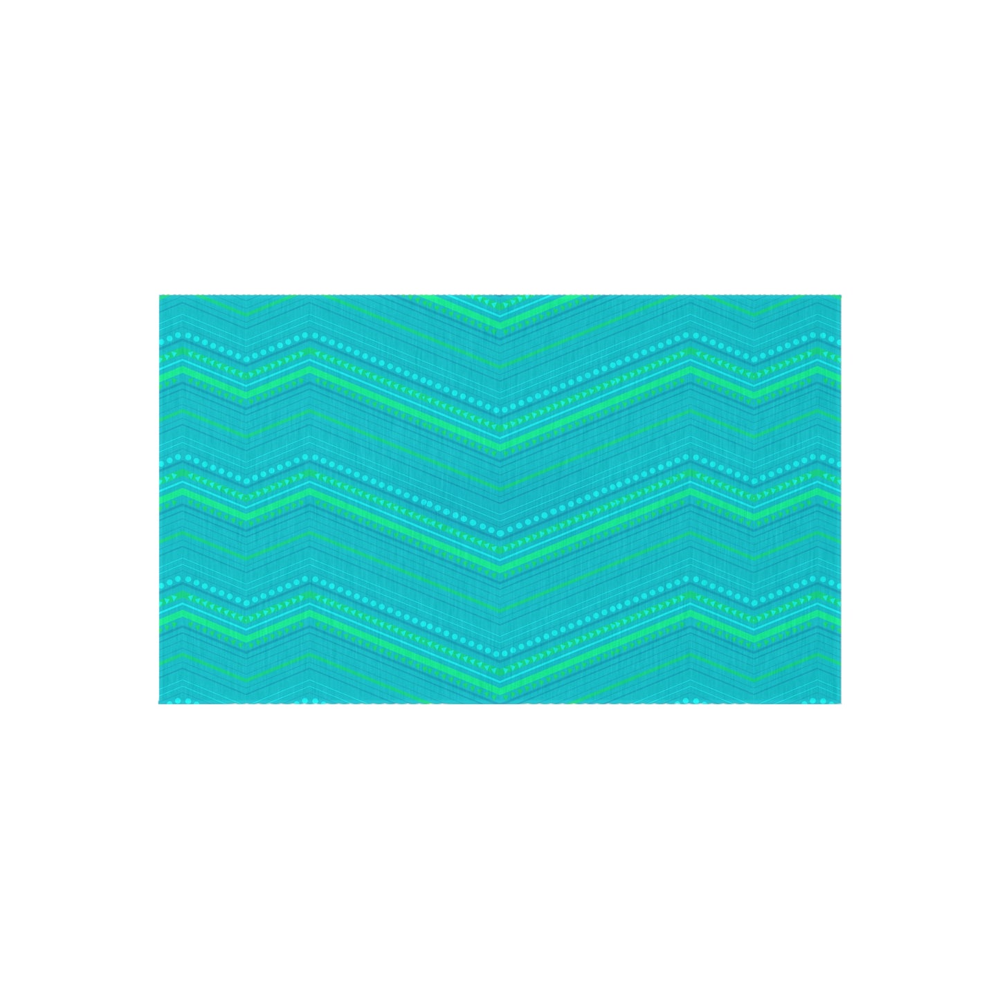 Turquoise Chevron Zigzag Outdoor/Indoor Rug | Patterned Patio Mat