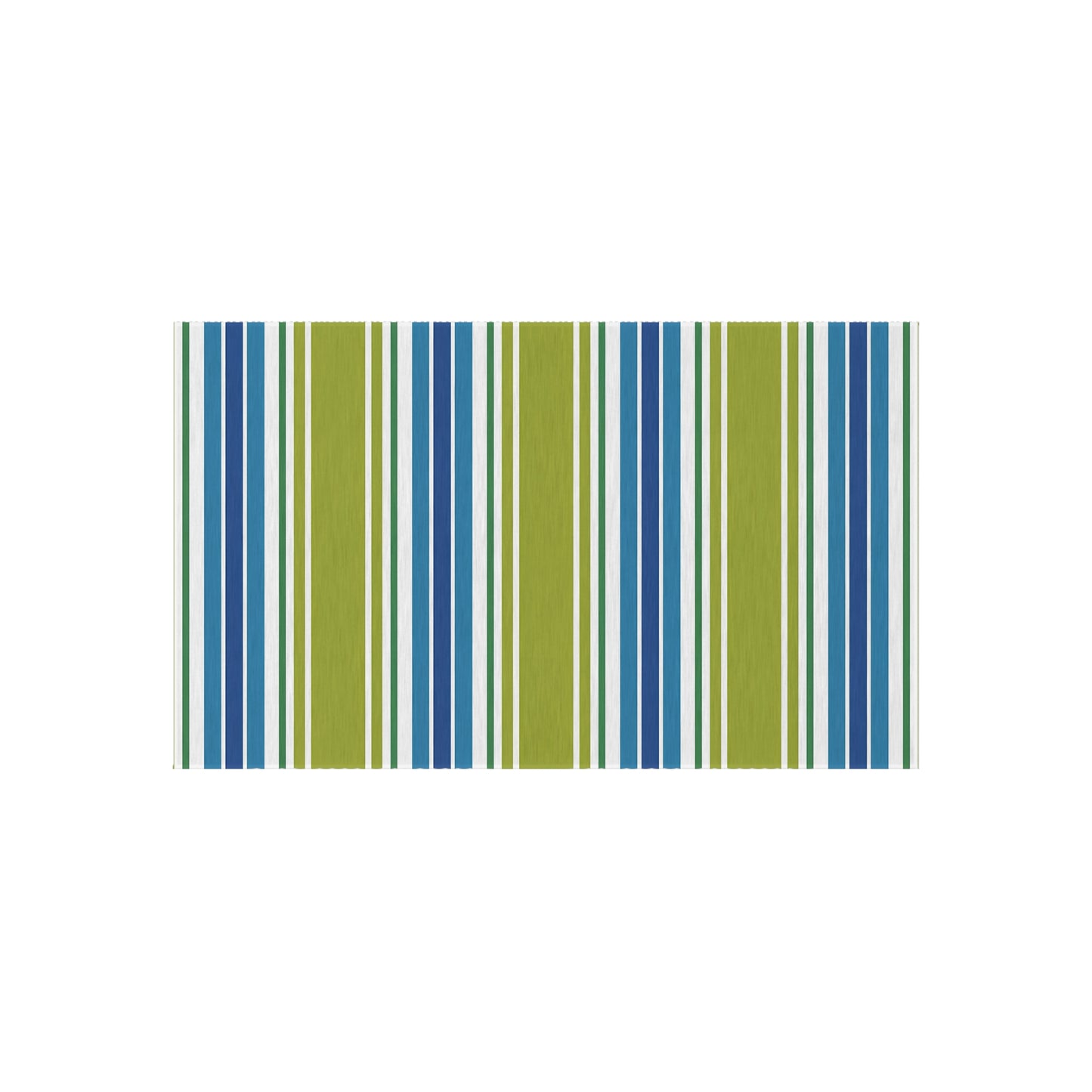 Blue Green White Striped Outdoor Rug | Outdoor Rug