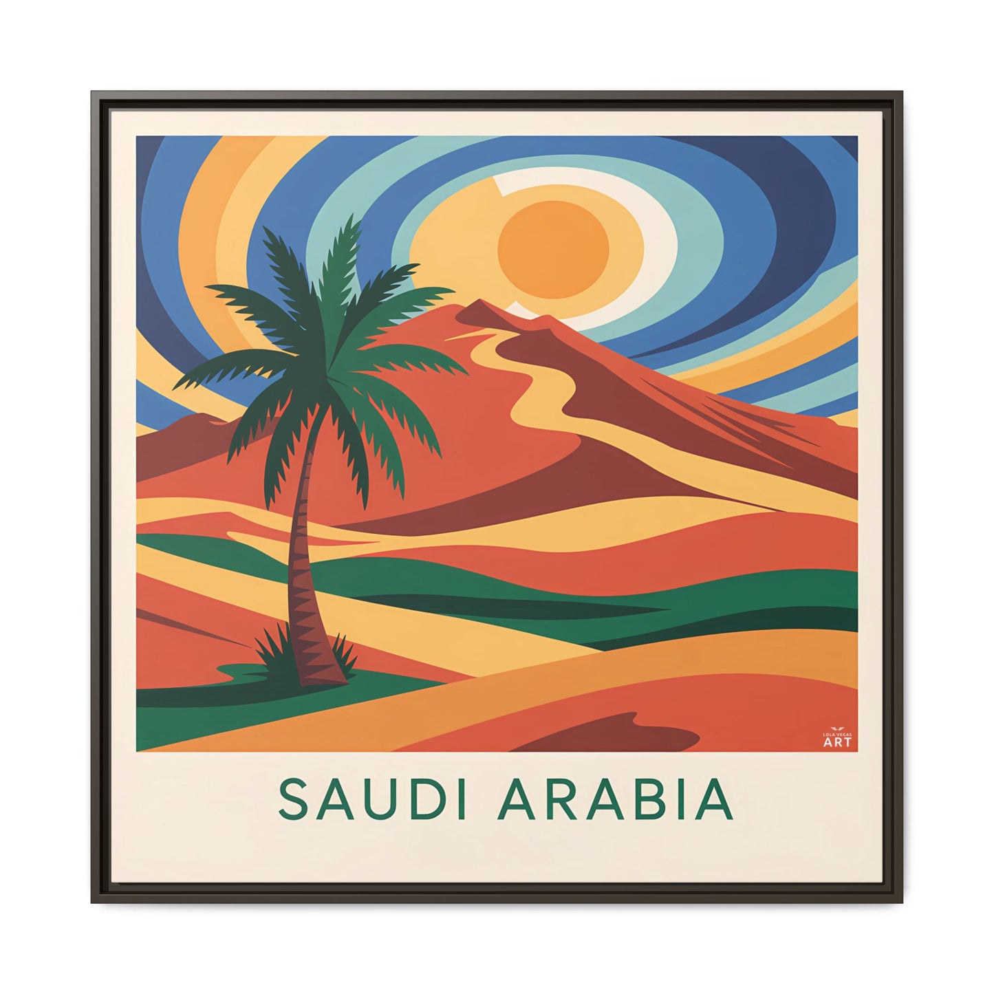 Vibrant Framed Canvas Art, Saudi Arabia Desert Landscape Wall Decor, Travel Gift, Home Aesthetic, Wall Art for Living Room, Boho Decor
