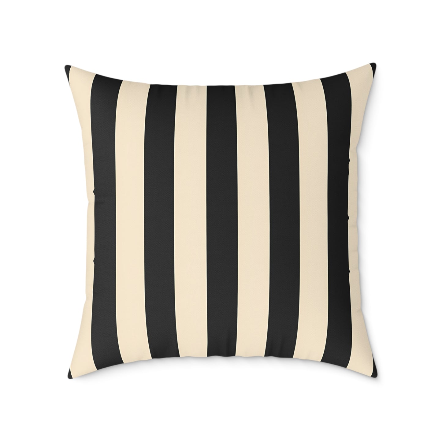 Black and Cream Vertical Stripe Square Pillow | Canvas Throw Pillow