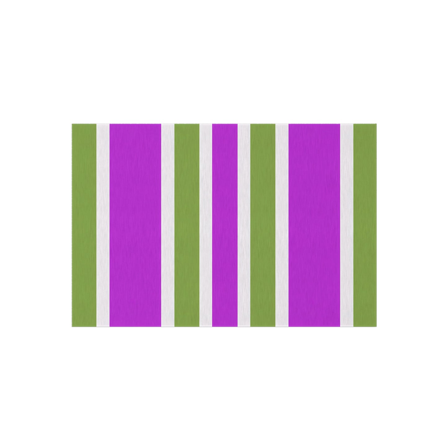 Magenta and Green Striped Outdoor Rug | Patio Mat, Weatherproof Stripe Design