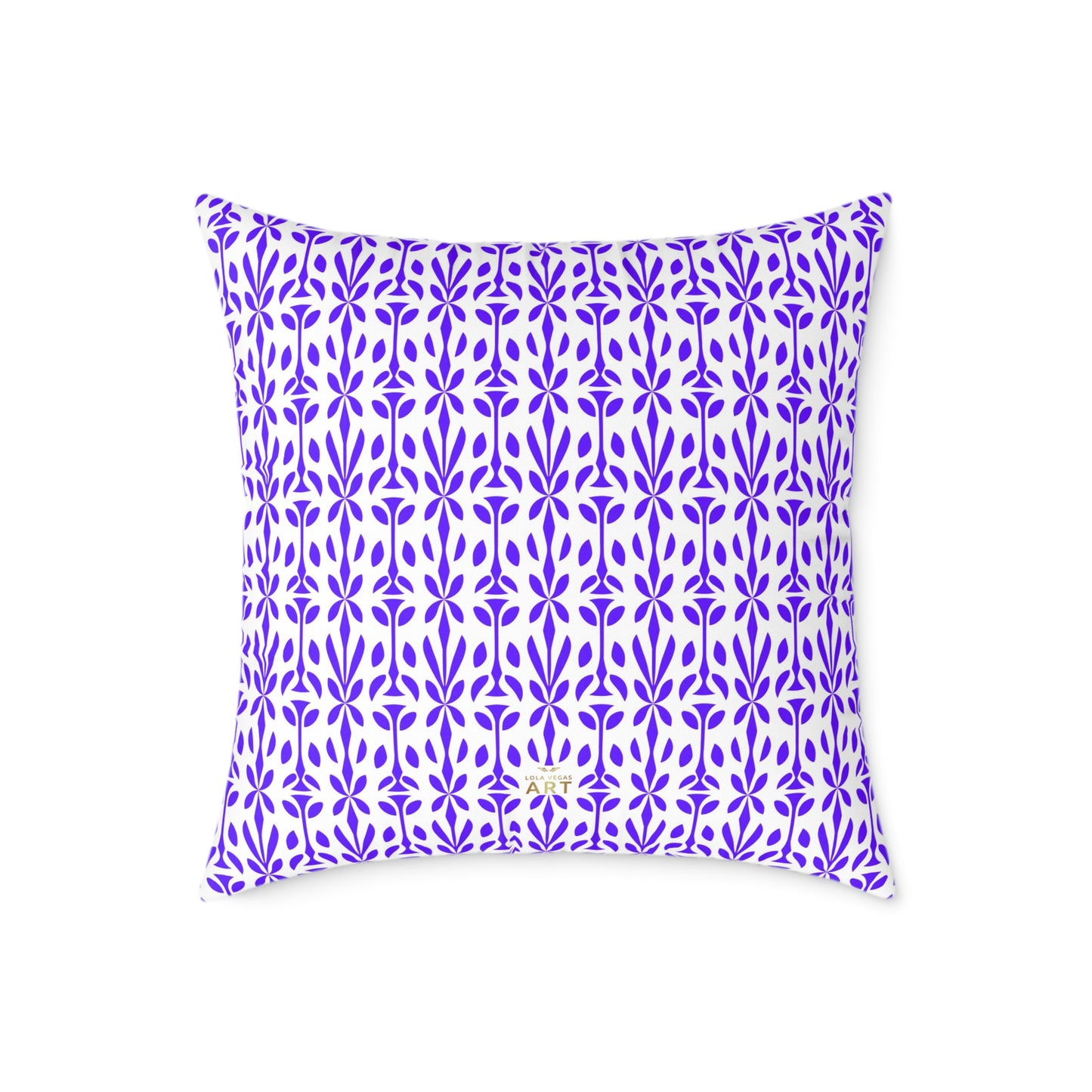 Purple Floral Tile Pattern Pillow | Geometric Boho Throw Pillow, Gift for Her, Decorative Throw Cushion, Boho Decor, Living Room Accent