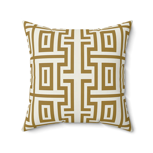 Tan & Off-White Chic Geometric Throw Pillow for Modern Decor, Couch Cushion, Boho Home Accent, Unique Gift Idea