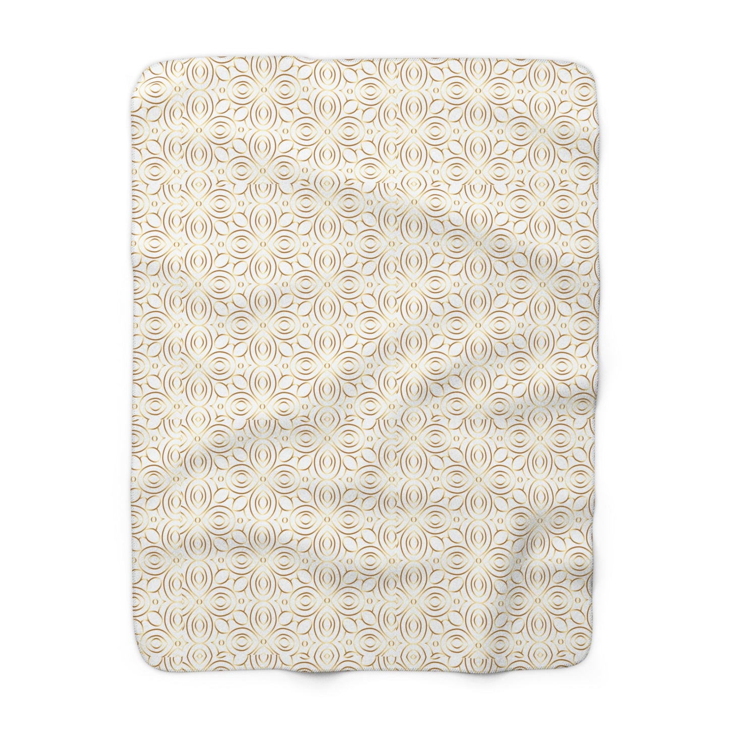 Gold Geometric Circles Sherpa Blanket | Cozy Fleece Throw