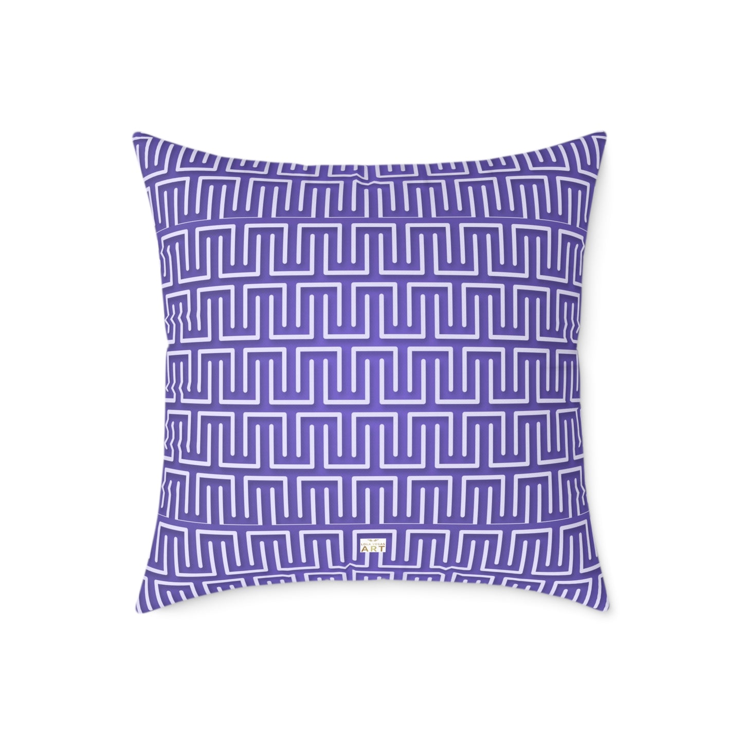 Geometric Maze Pattern Pillow | Purple Greek Key Throw Pillow