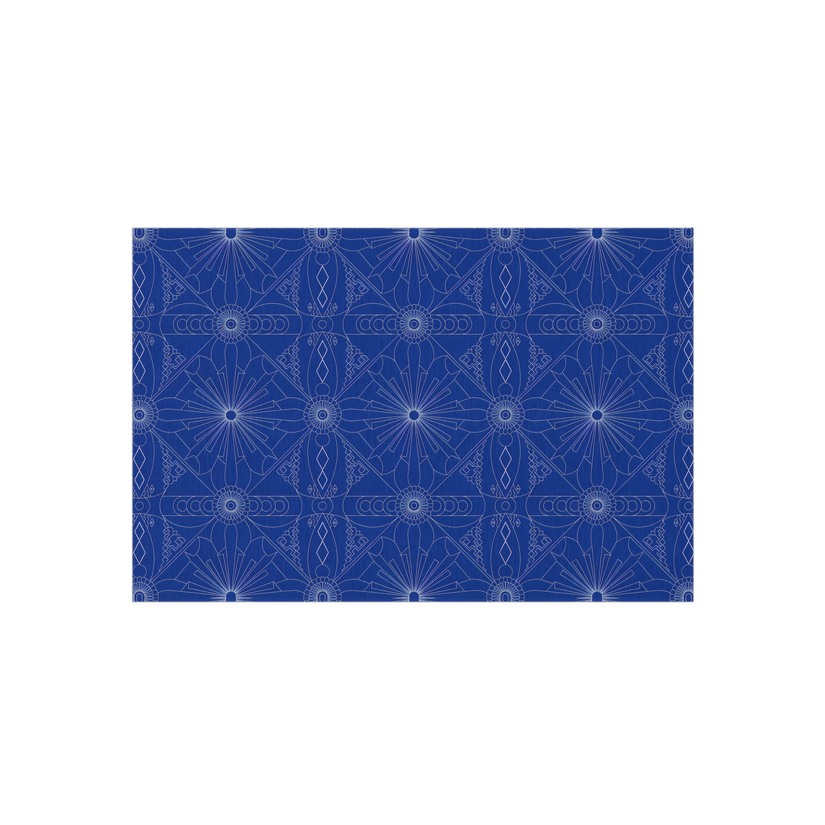 Cobalt Geometric Starburst Outdoor Rug | Patterned Patio Mat