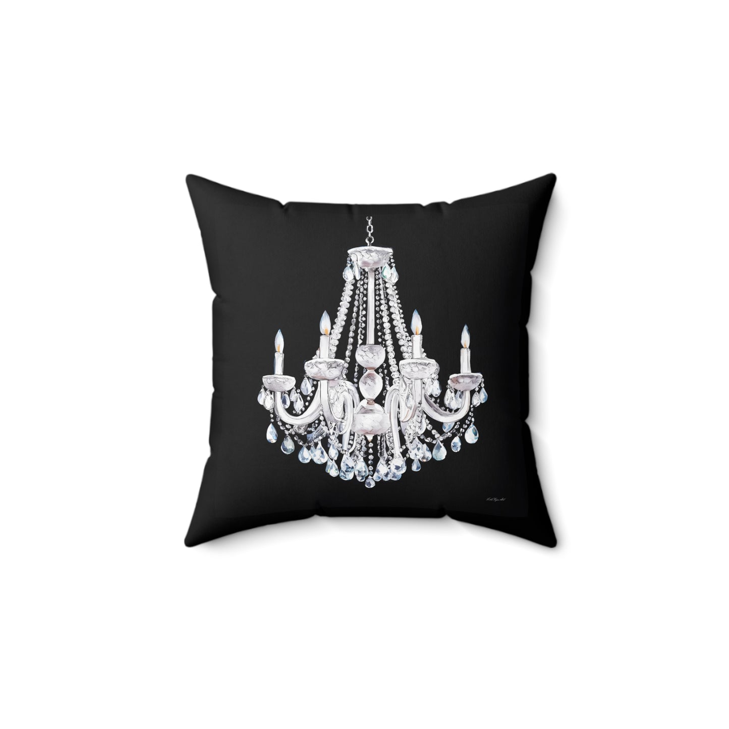 Gothic Pillow, Black Square Chandelier Pillow, Dramatic Gothic Home Decor, Glamorous Accent Pillow, Spun Polyester Square Pillow for Gothic