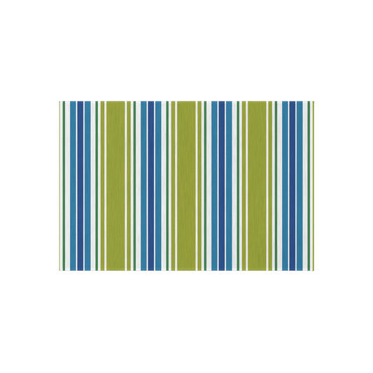 Blue Green White Striped Outdoor Rug | Outdoor Rug